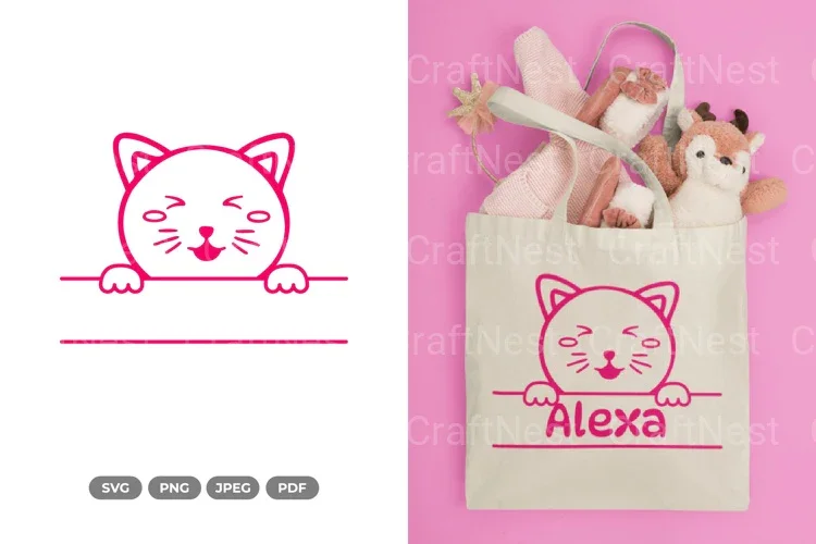 Cute Cat Split Border Clipart Bundle