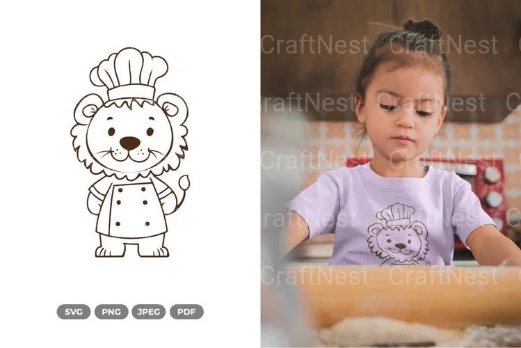 Cute Lion Chef SVG Bundle