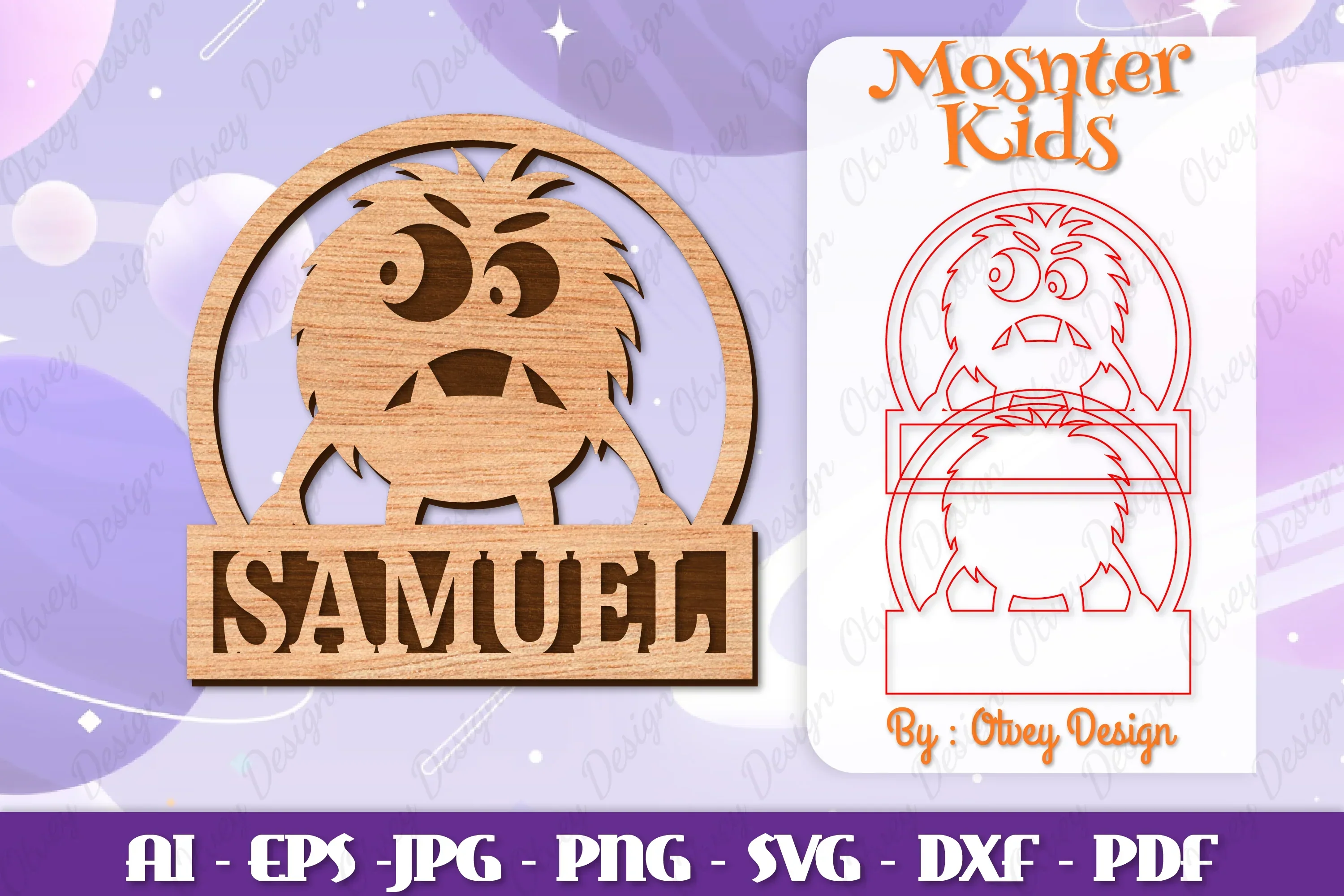 Cute Monster Name Sign SVG Bundle