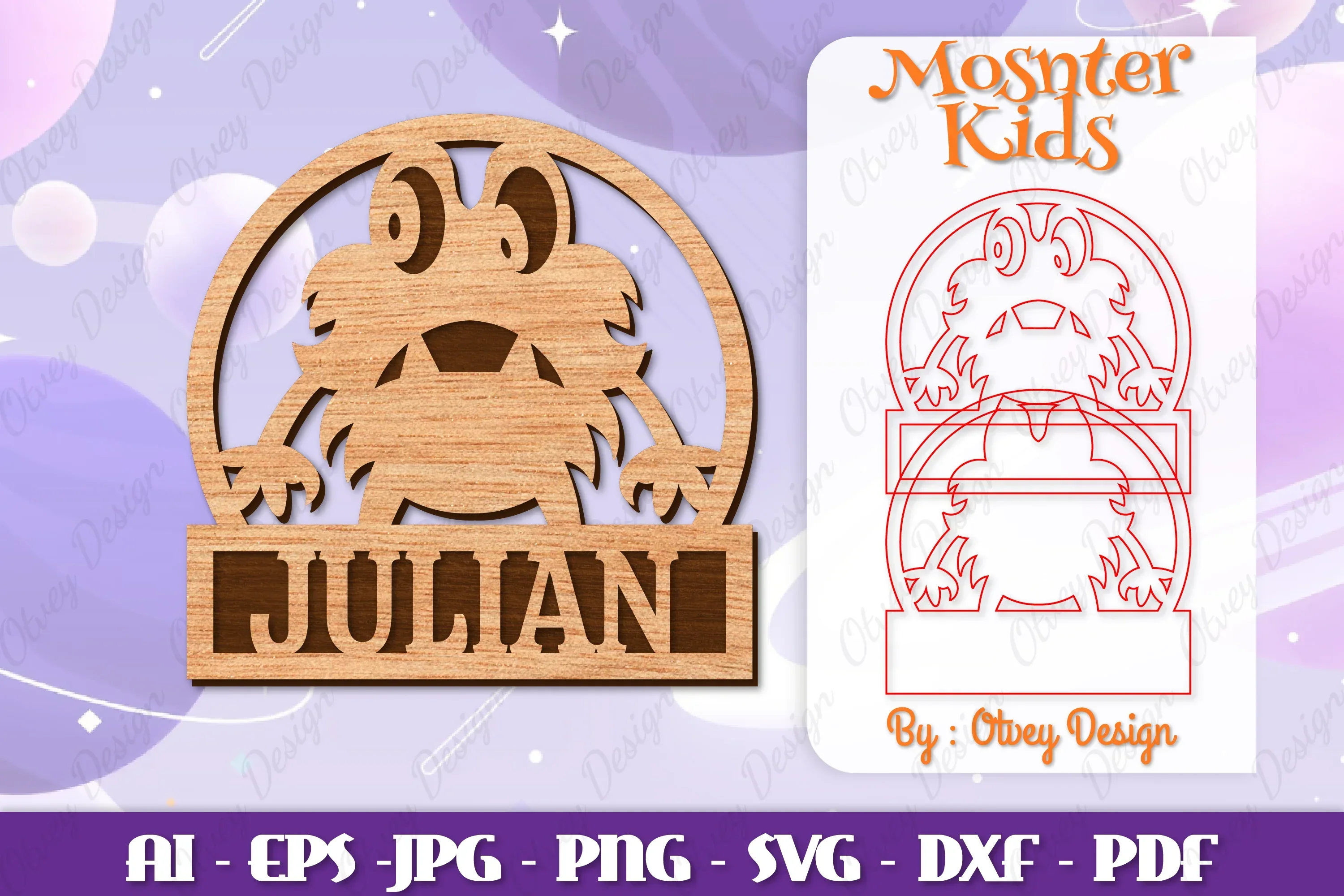 Cute Monster Name Sign SVG Bundle