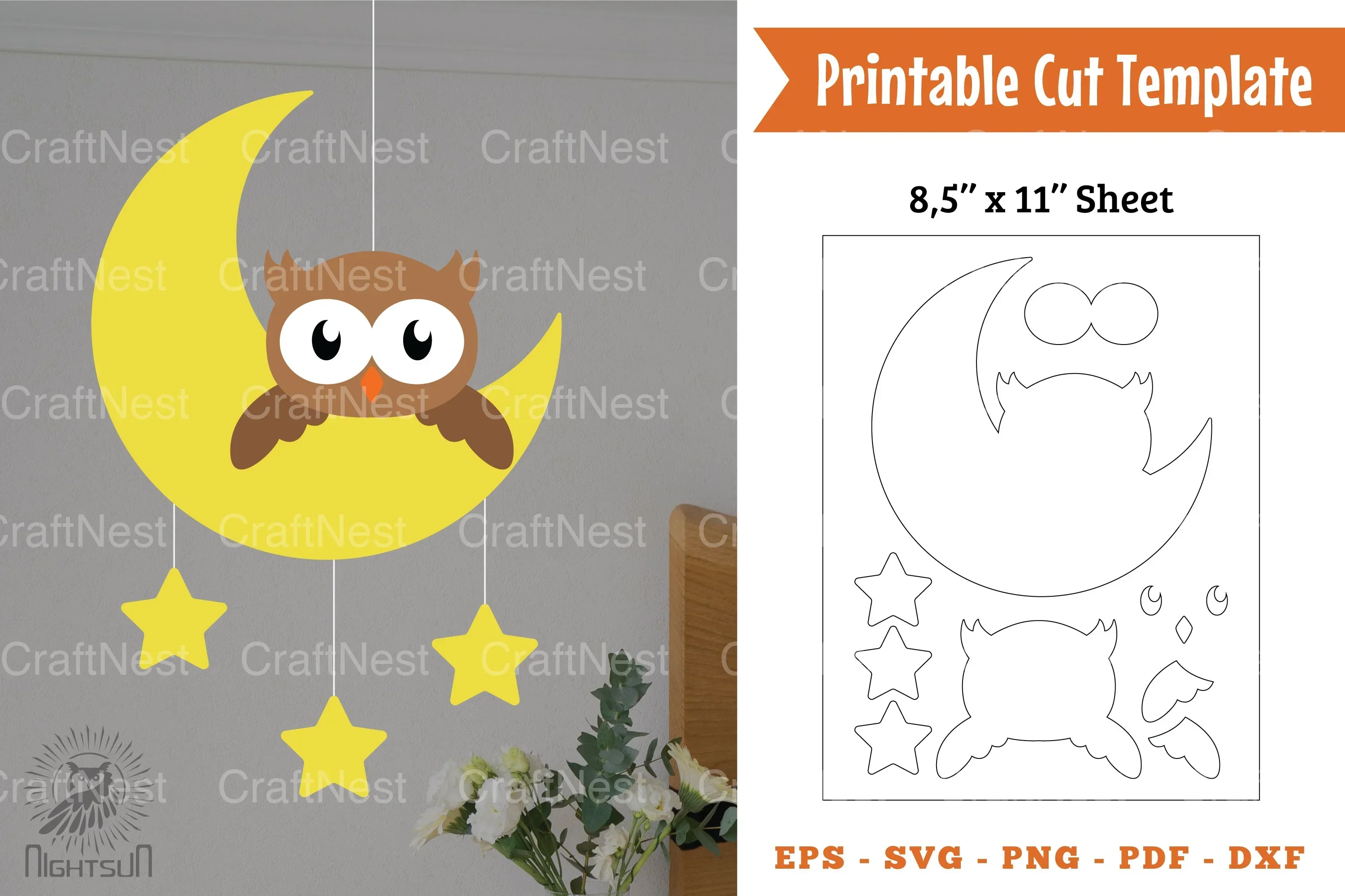 Cute Owl Papercut Template Clipart Bundle