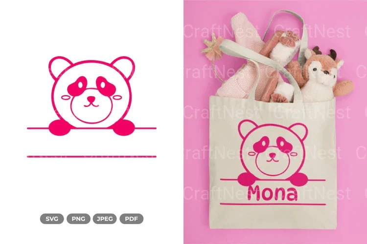 Cute Panda Split Border Clipart Bundle