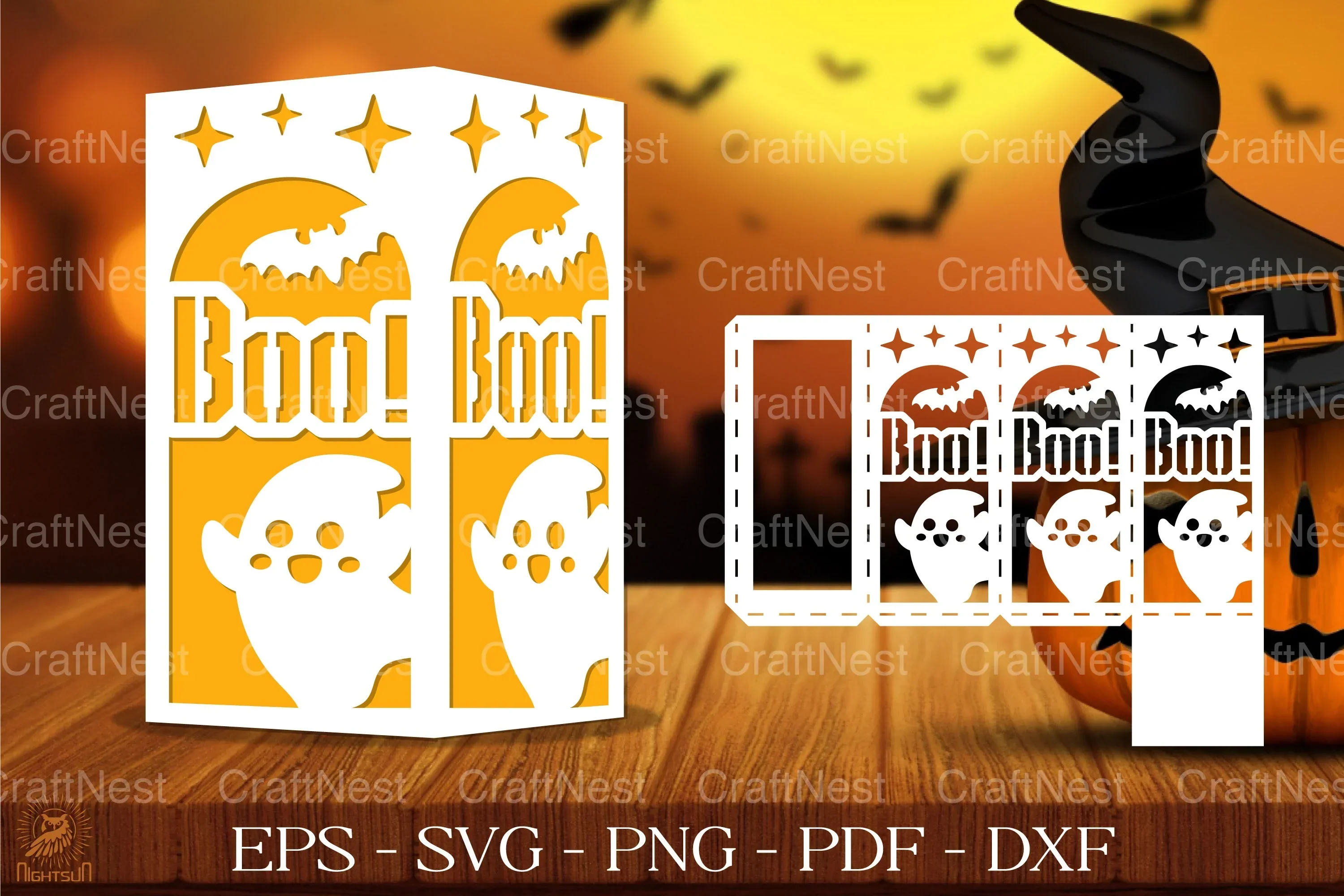 Cute Spooky Ghost Lantern Clipart Bundle