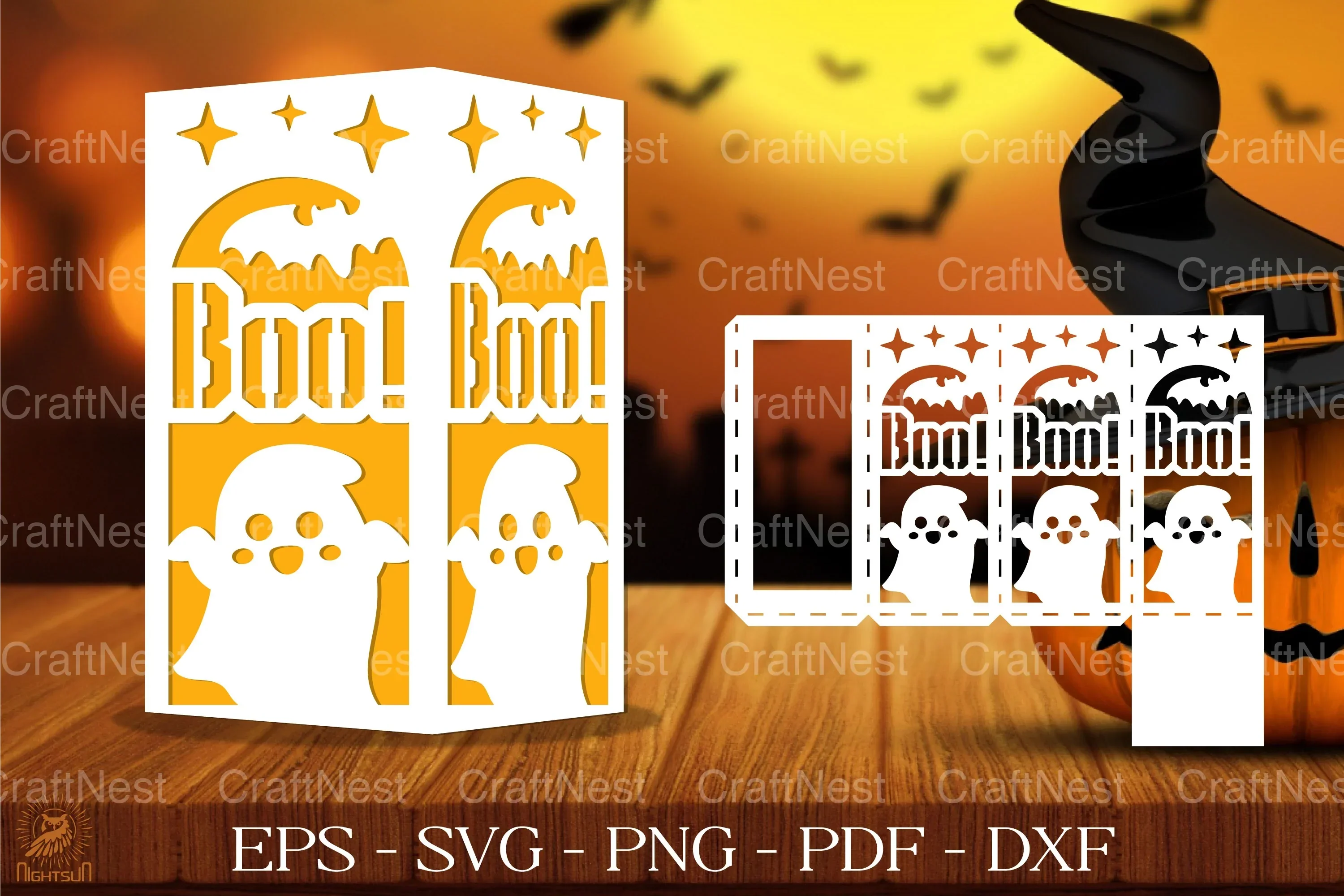 Cute Spooky Ghost Lantern Clipart Bundle - Image 5