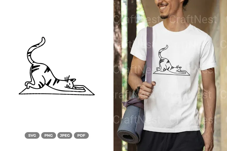 Cute Yoga Cat Clipart Bundle