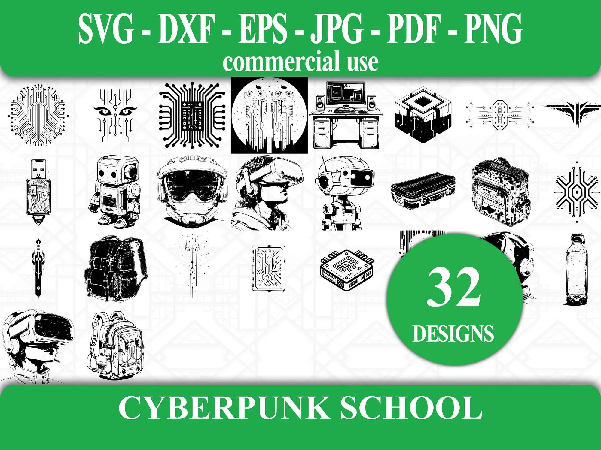 Cyberpunk Back To School SVG Bundle