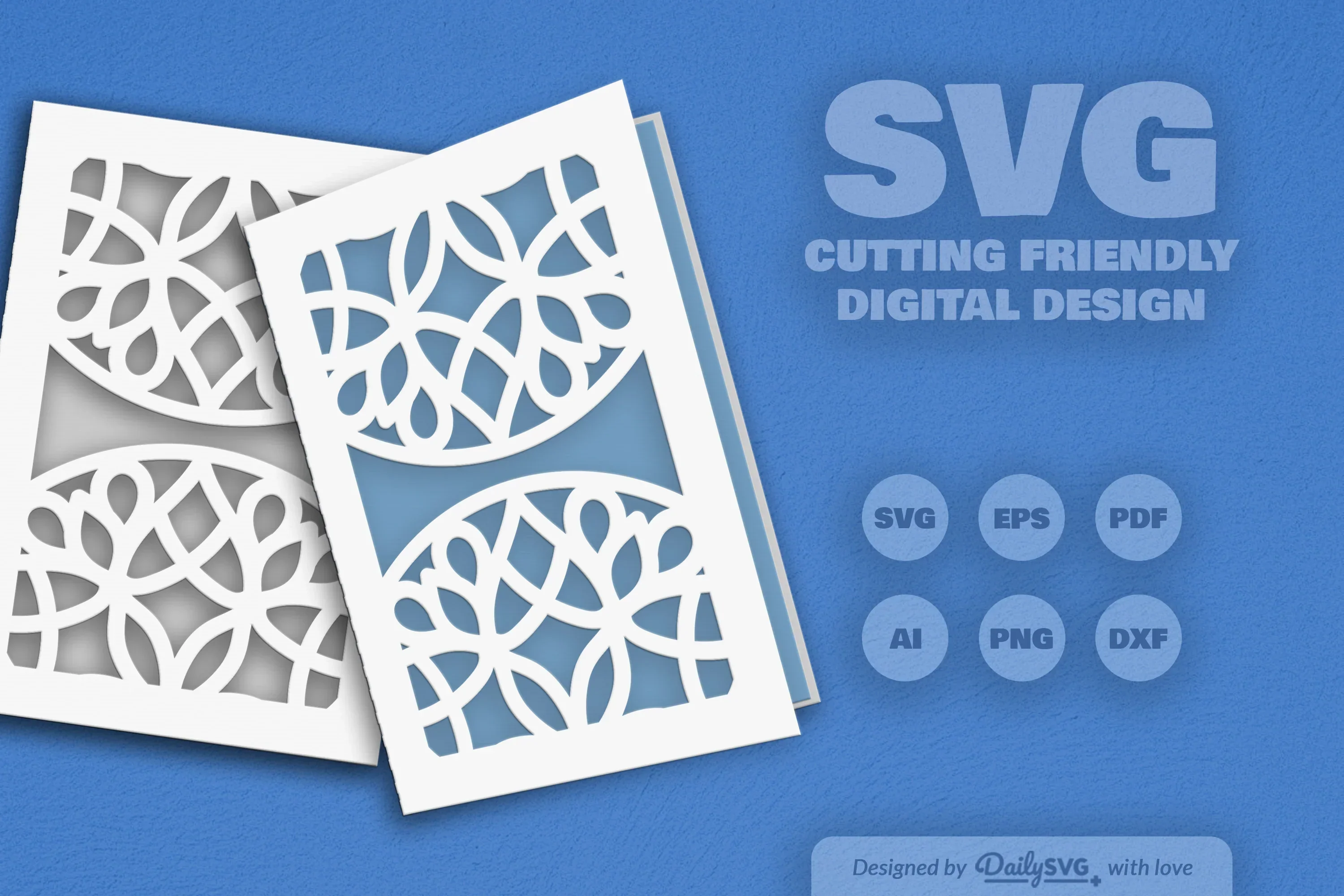 Daily Mandala Mirror Greeting Card Papercut Clipart - Image 5