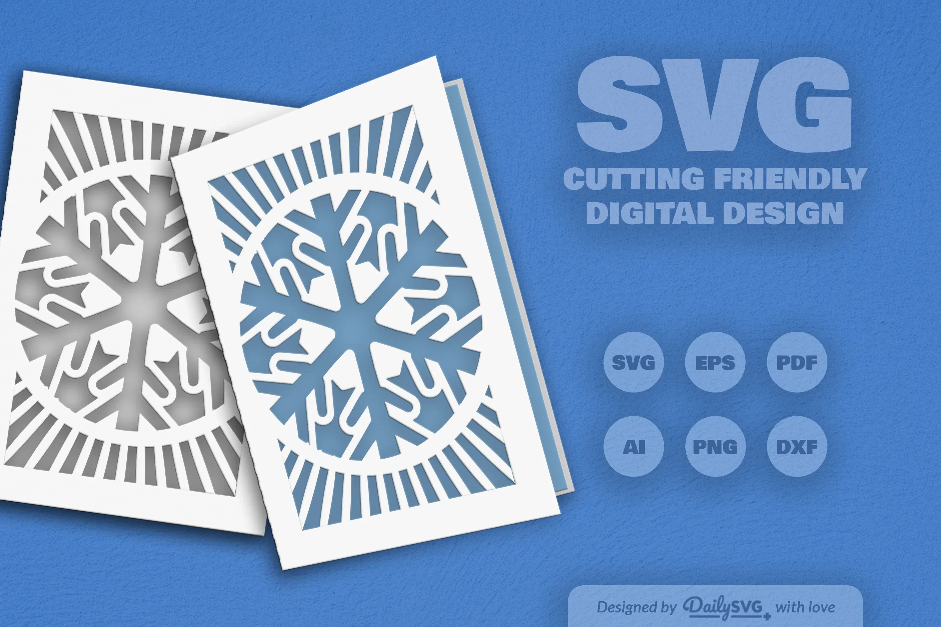 Daily Snowflake Greeting Card Clipart SVG Bundle - Image 4