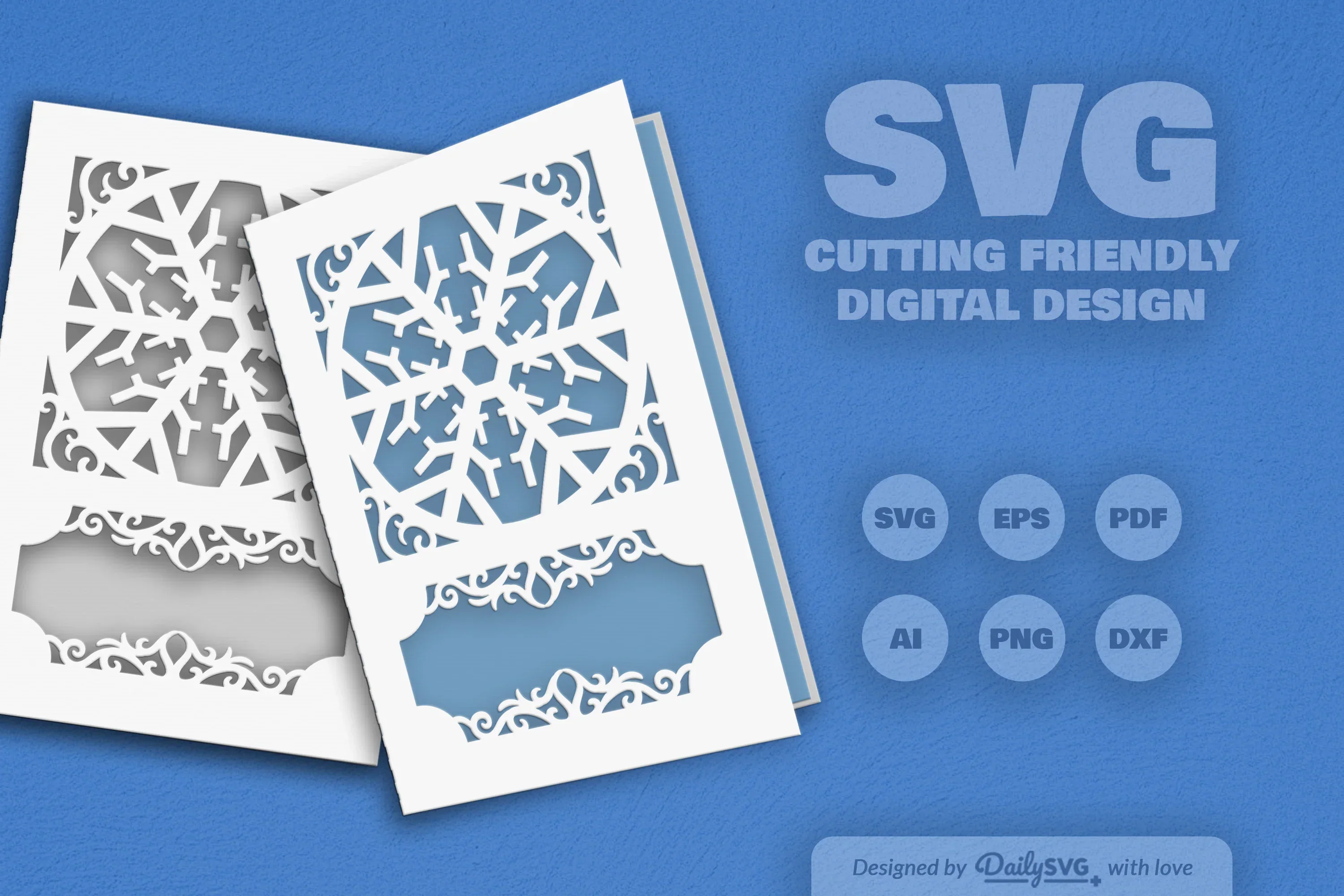Daily Snowflake Greeting Card Clipart SVG Bundle - Image 5