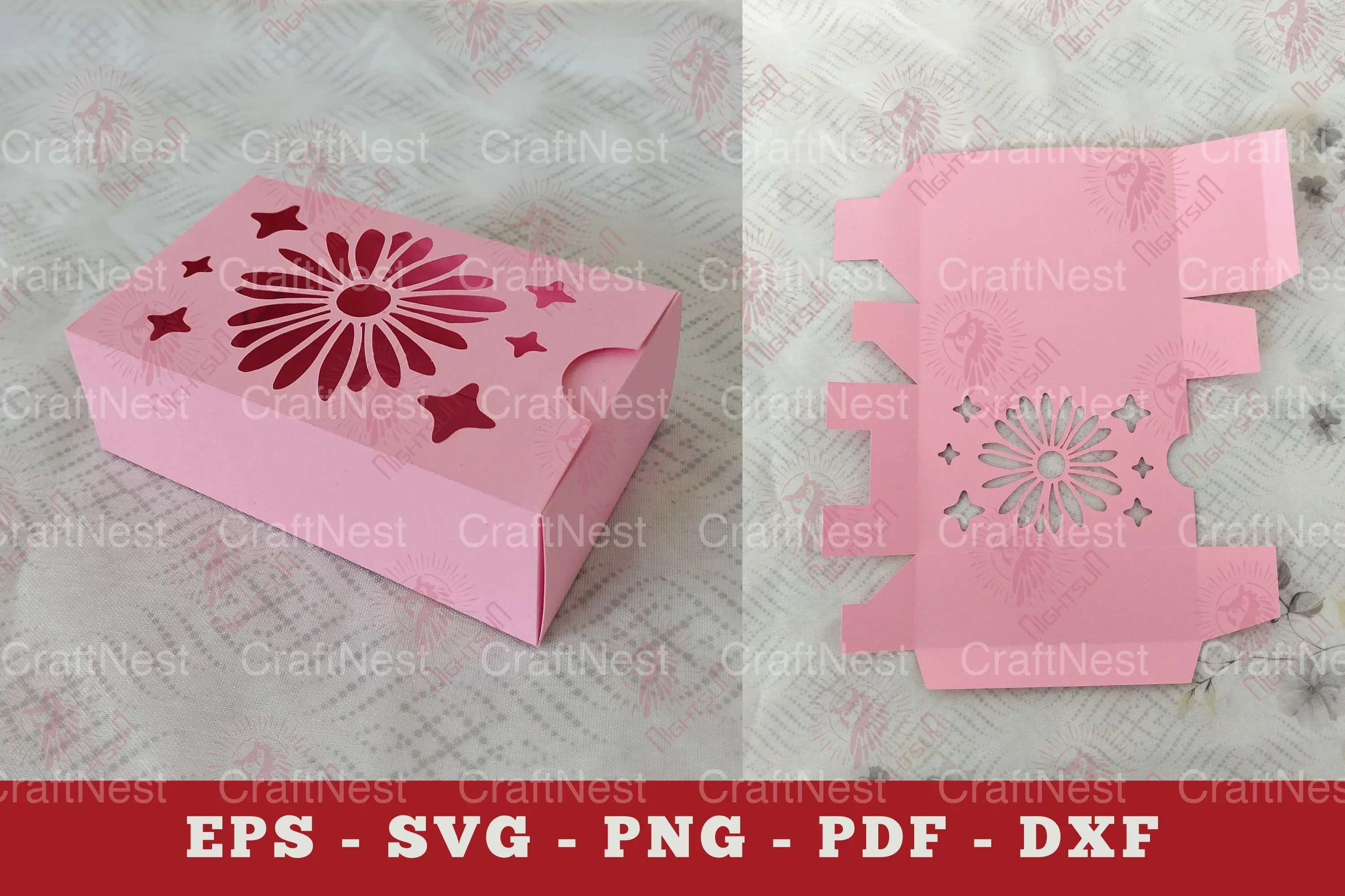 Daisy Flower Gift Box Paper Cut Clipart Bundle