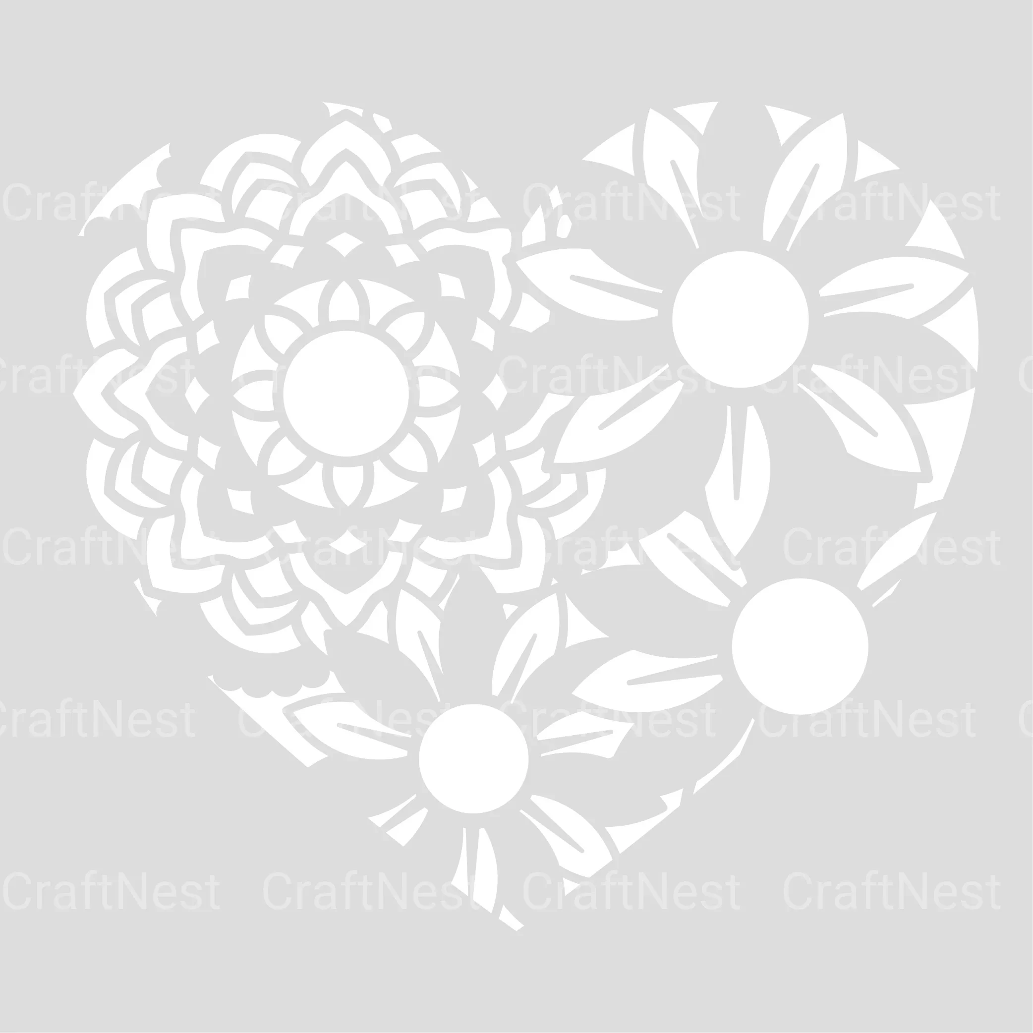 Daisy Mandala 3D Layered Papercut Clipart Bundle - Image 5