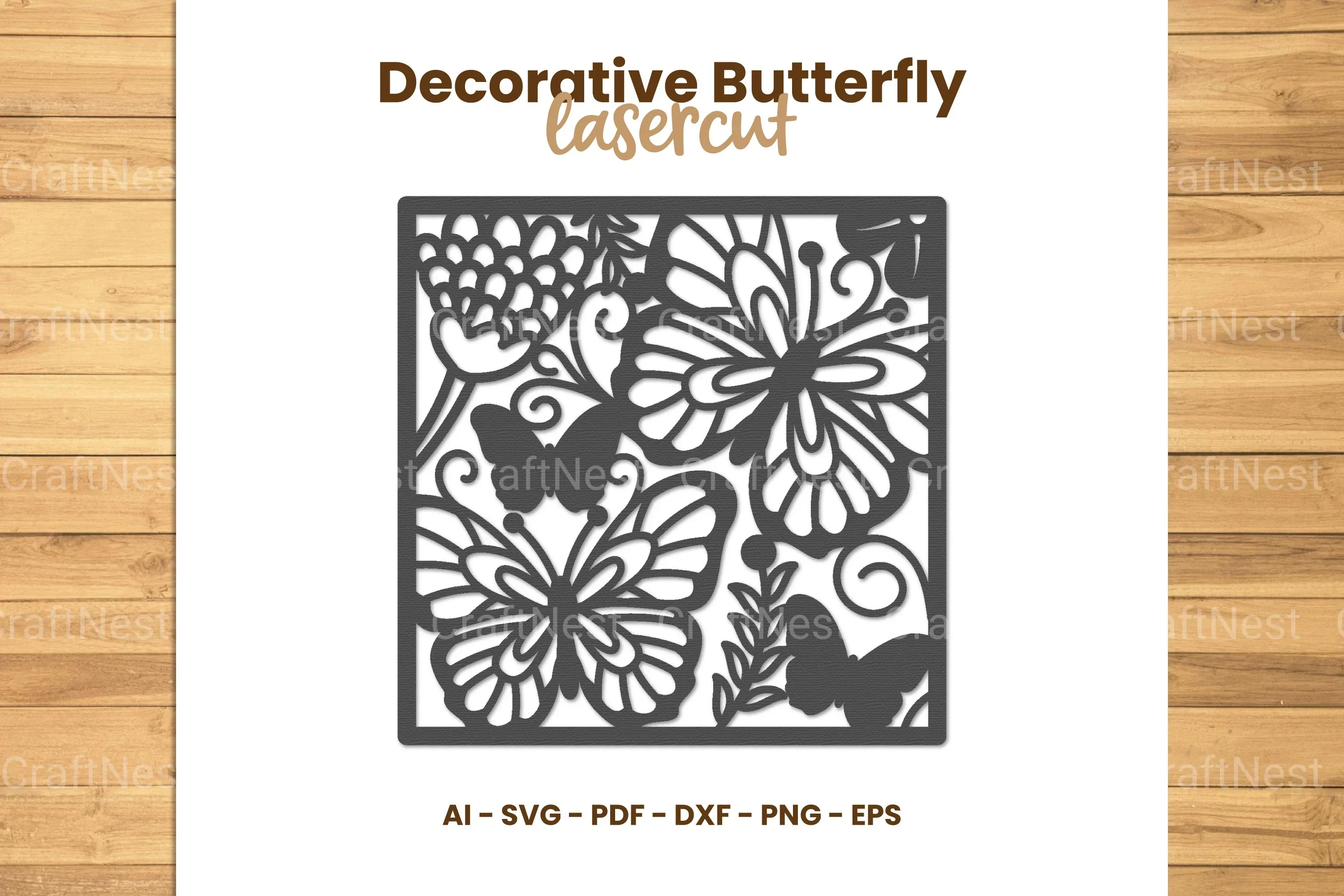 Decorative Butterfly Lasercut SVG Bundle