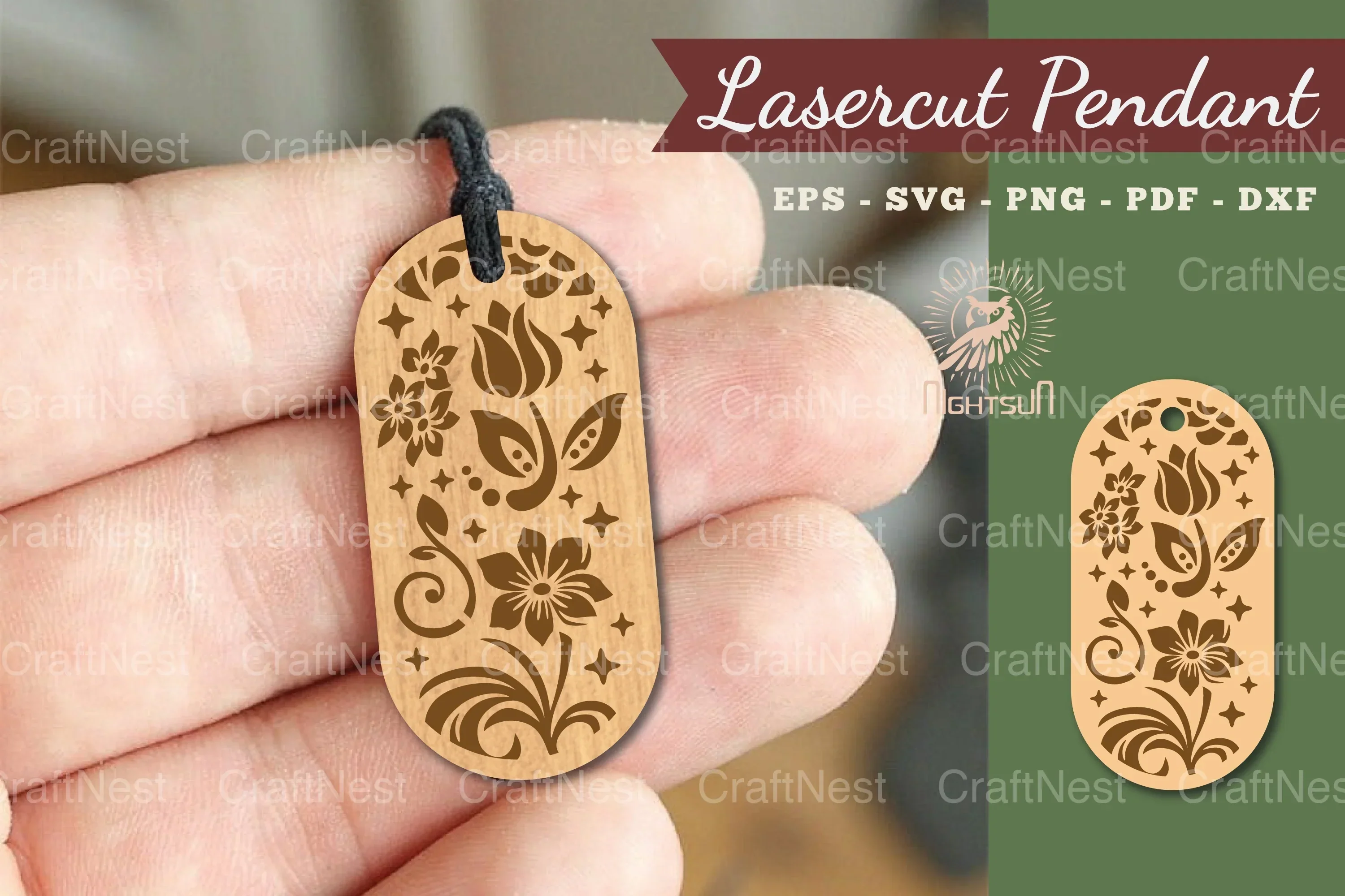 Decorative Floral Lasercut Pendant Clipart Bundle