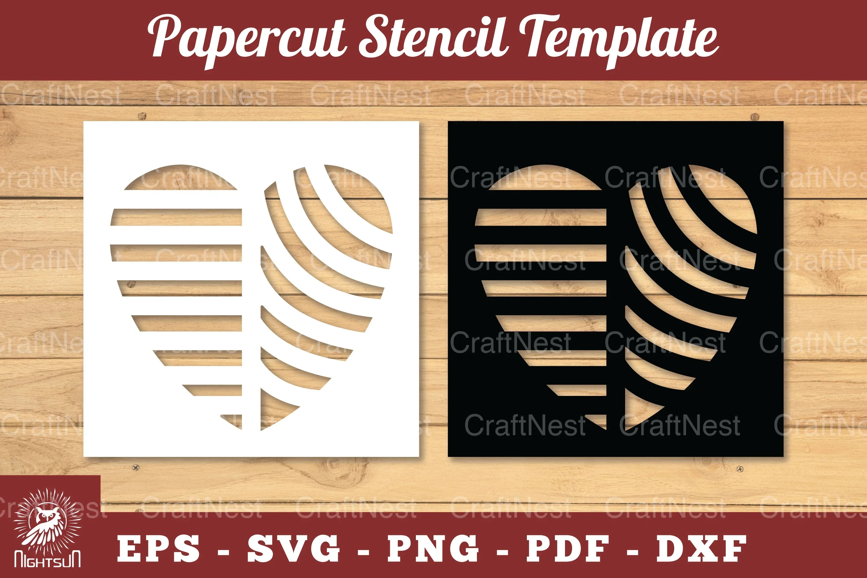 Decorative Heart Papercut Stencil Clipart Bundle