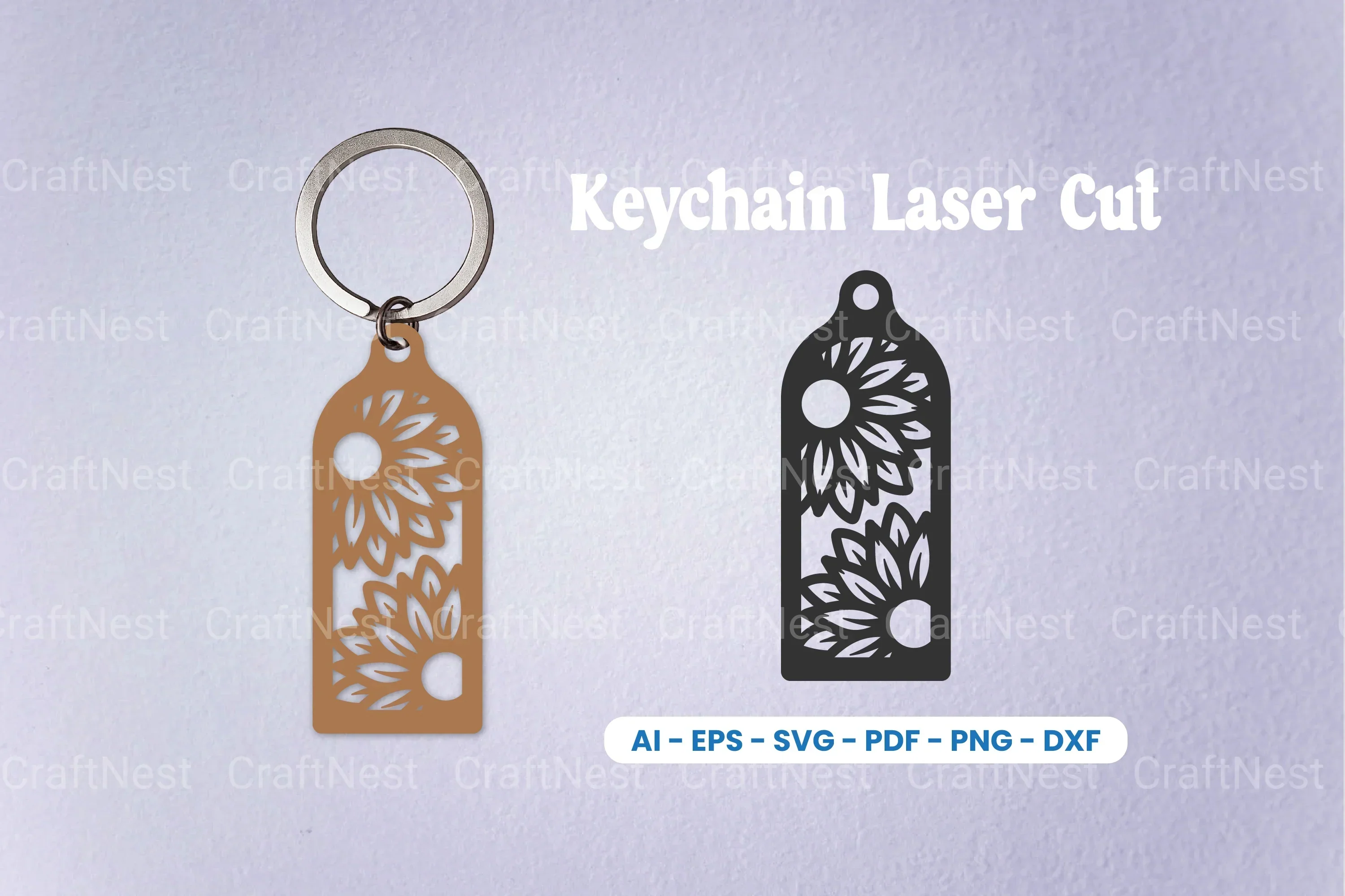 Decorative Laser Cut Keychain SVG Bundle Clipart