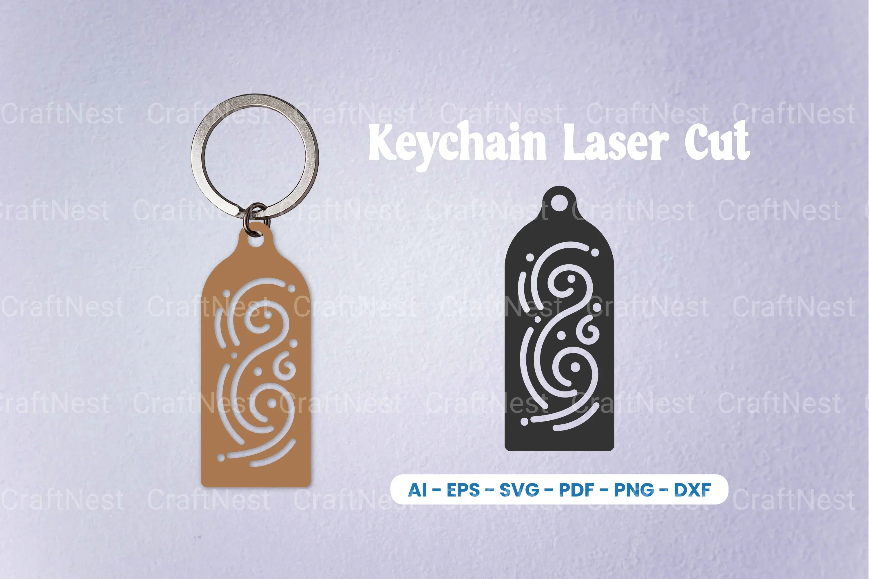 Decorative Laser Cut Keychain SVG Bundle