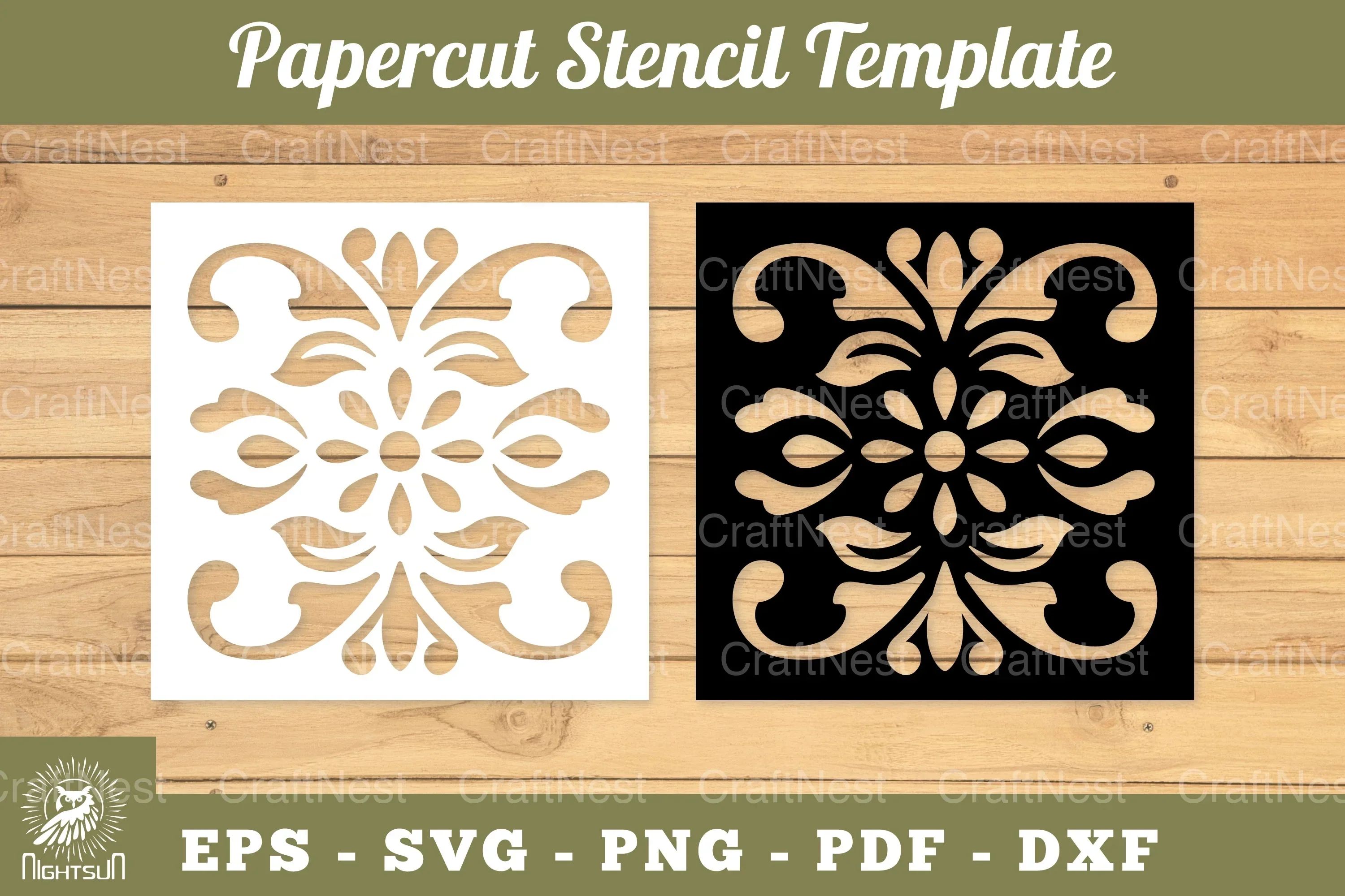 Decorative Paper Cut Stencil Clipart Bundle
