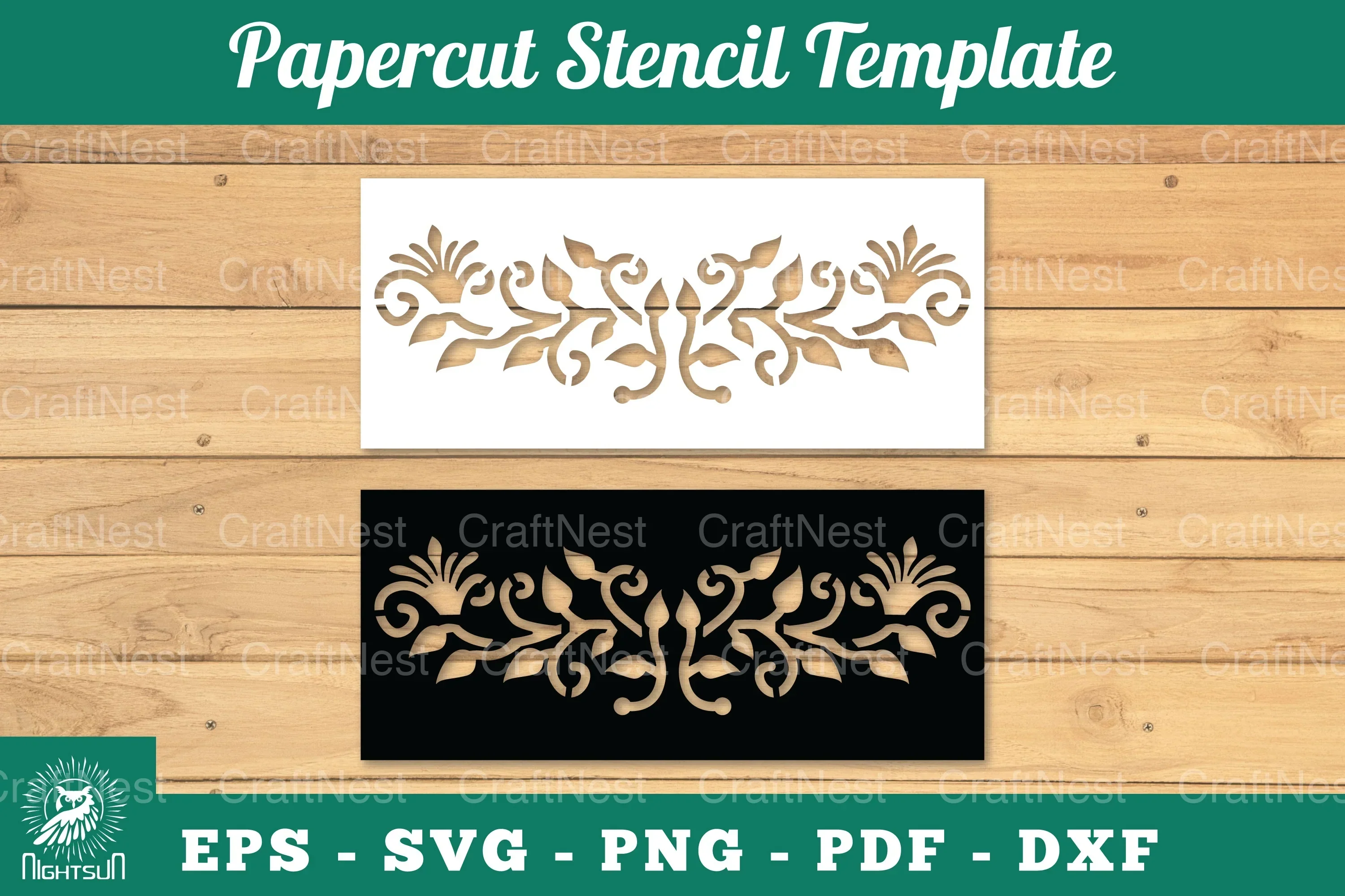 Decorative Papercut Stencil Clipart Bundle
