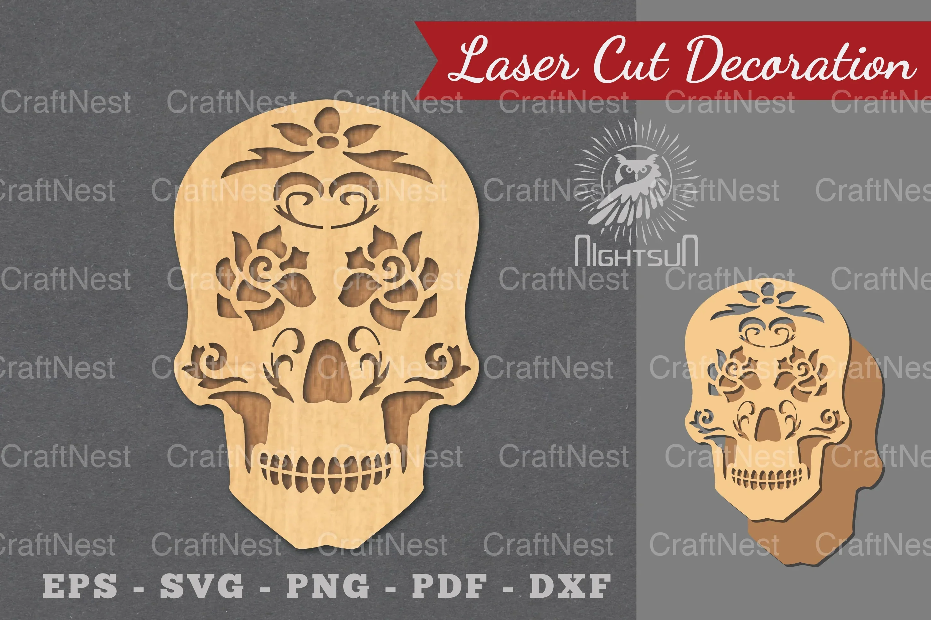 Decorative Skull Laser Cut Decoration Clipart Bundle