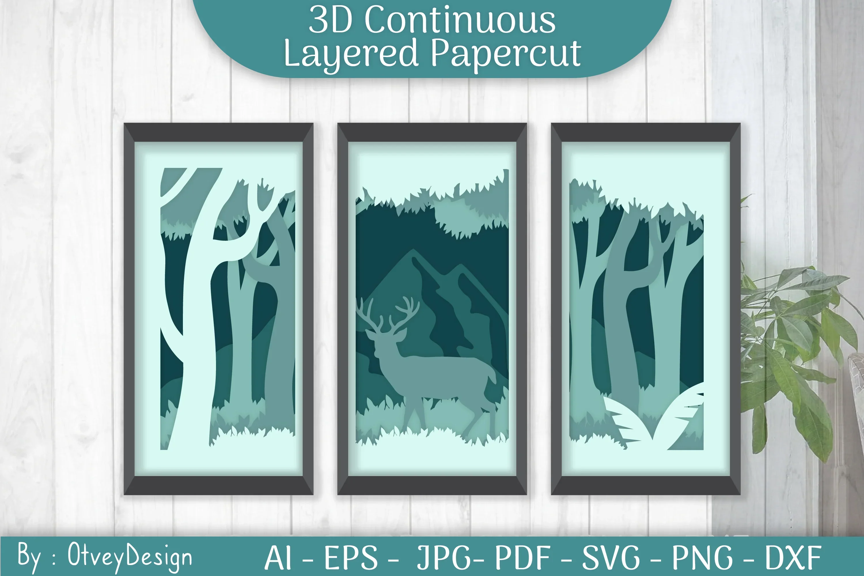 Deer Continuous Layered Papercut SVG Bundle - Image 2