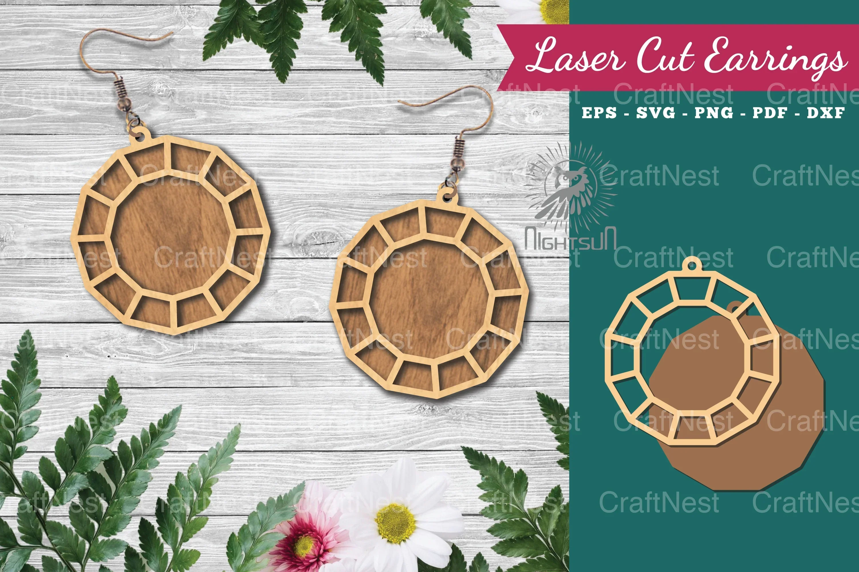 Diamond Laser Cut Earrings Clipart Bundle