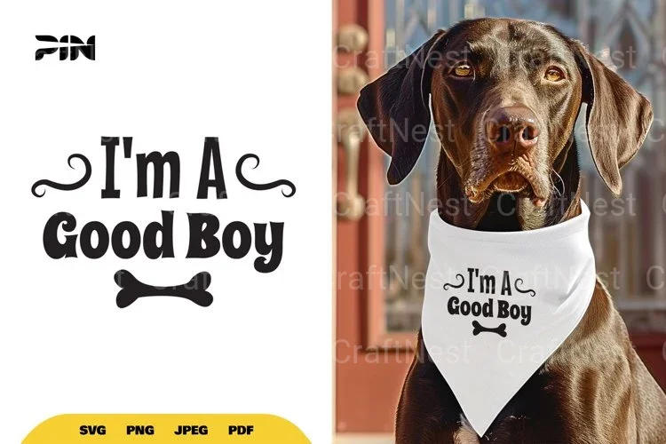 Dog Bandana Good Boy SVG Bundle