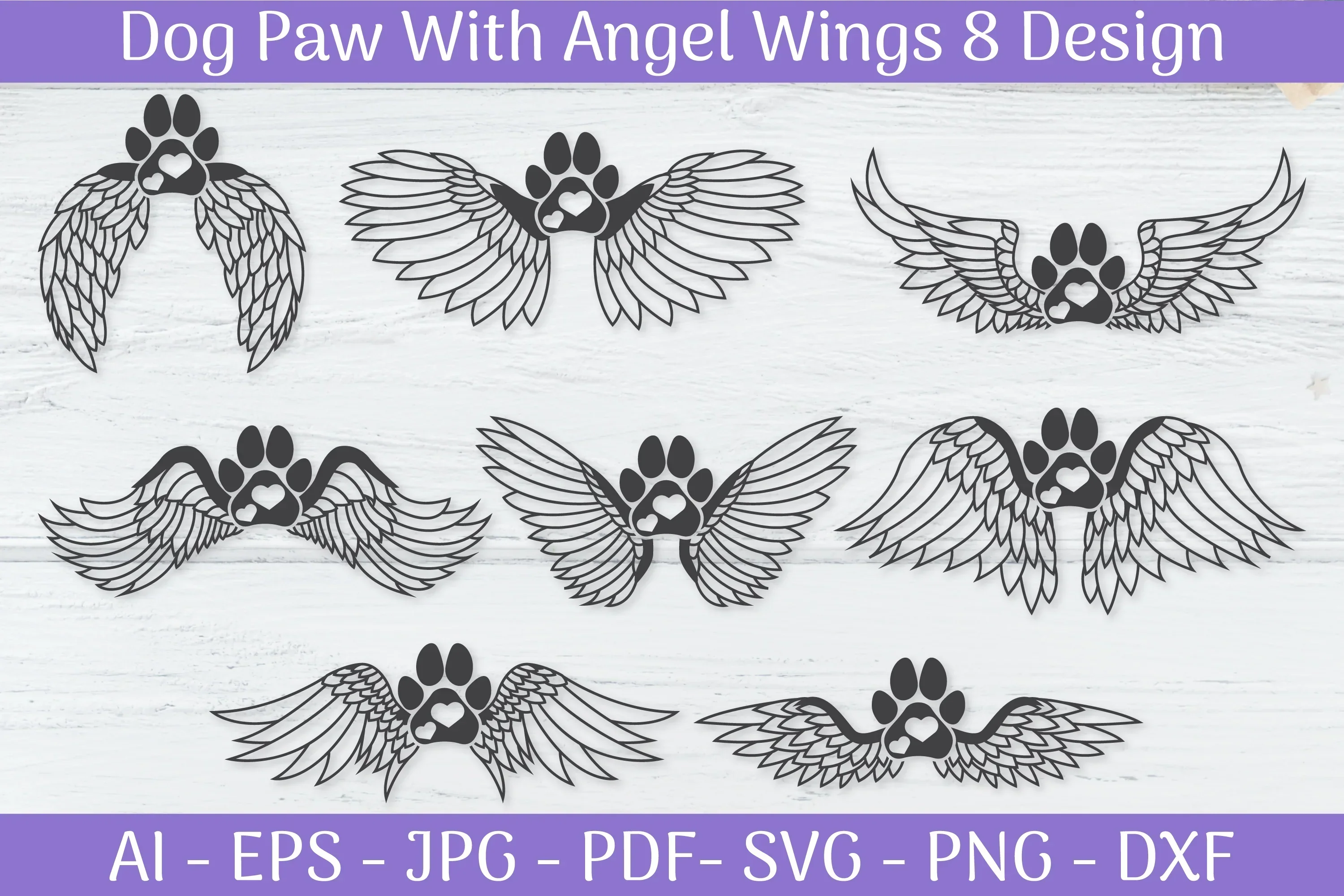 Dog Love Angel Wings SVG Bundle