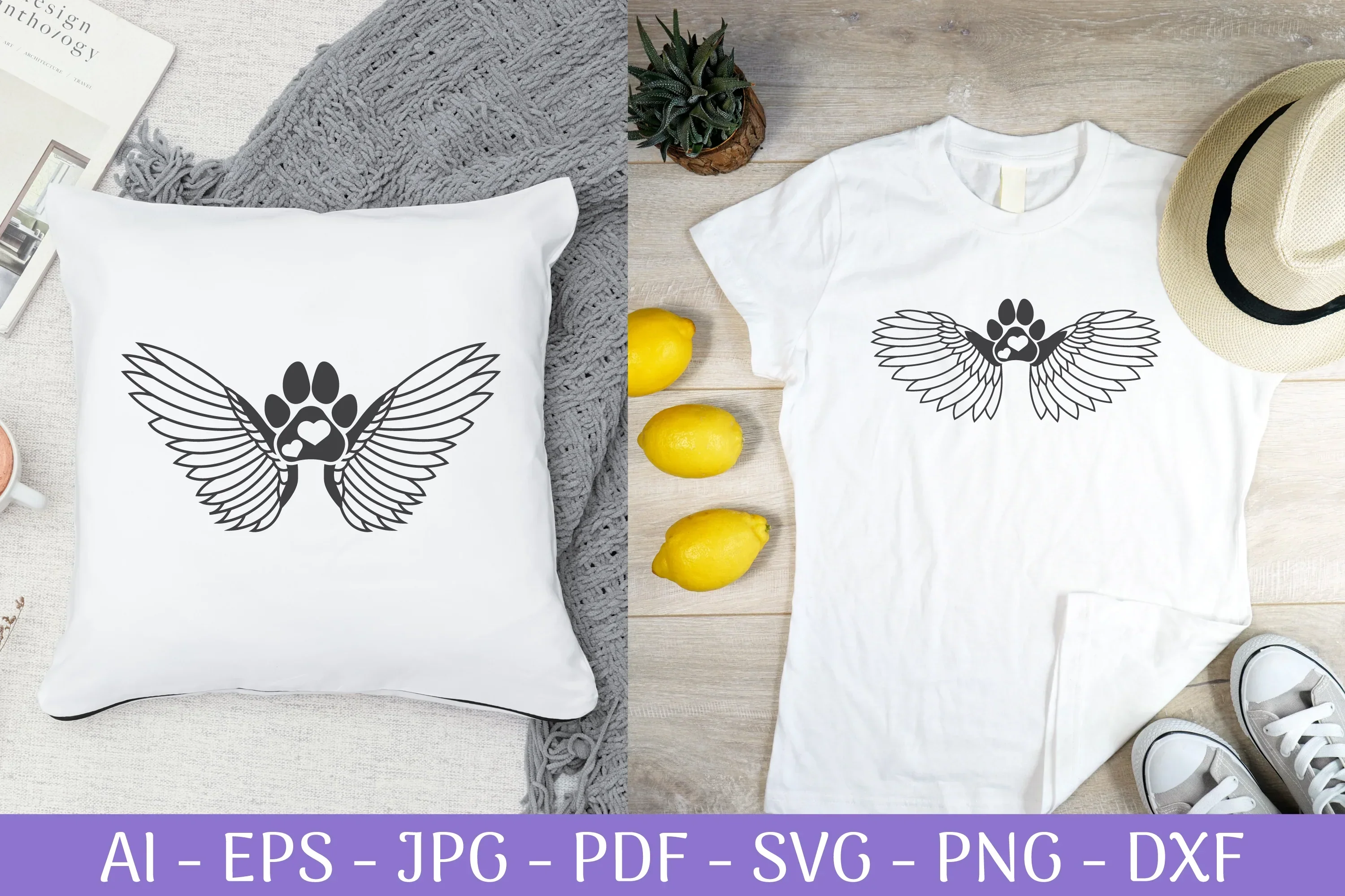 Dog Love Angel Wings SVG Bundle - Image 2