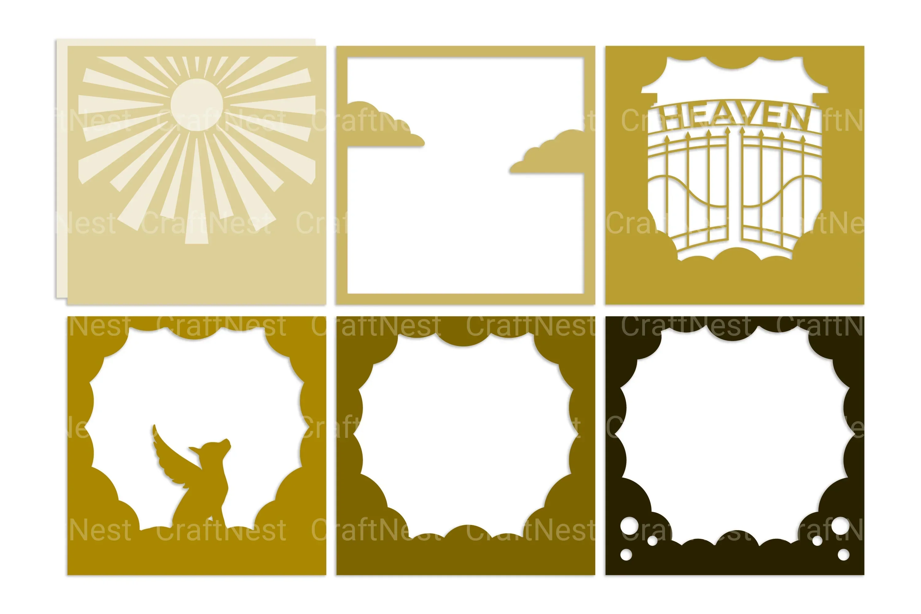Dog Memorial 3D Layered Papercut Clipart Bundle - Image 2