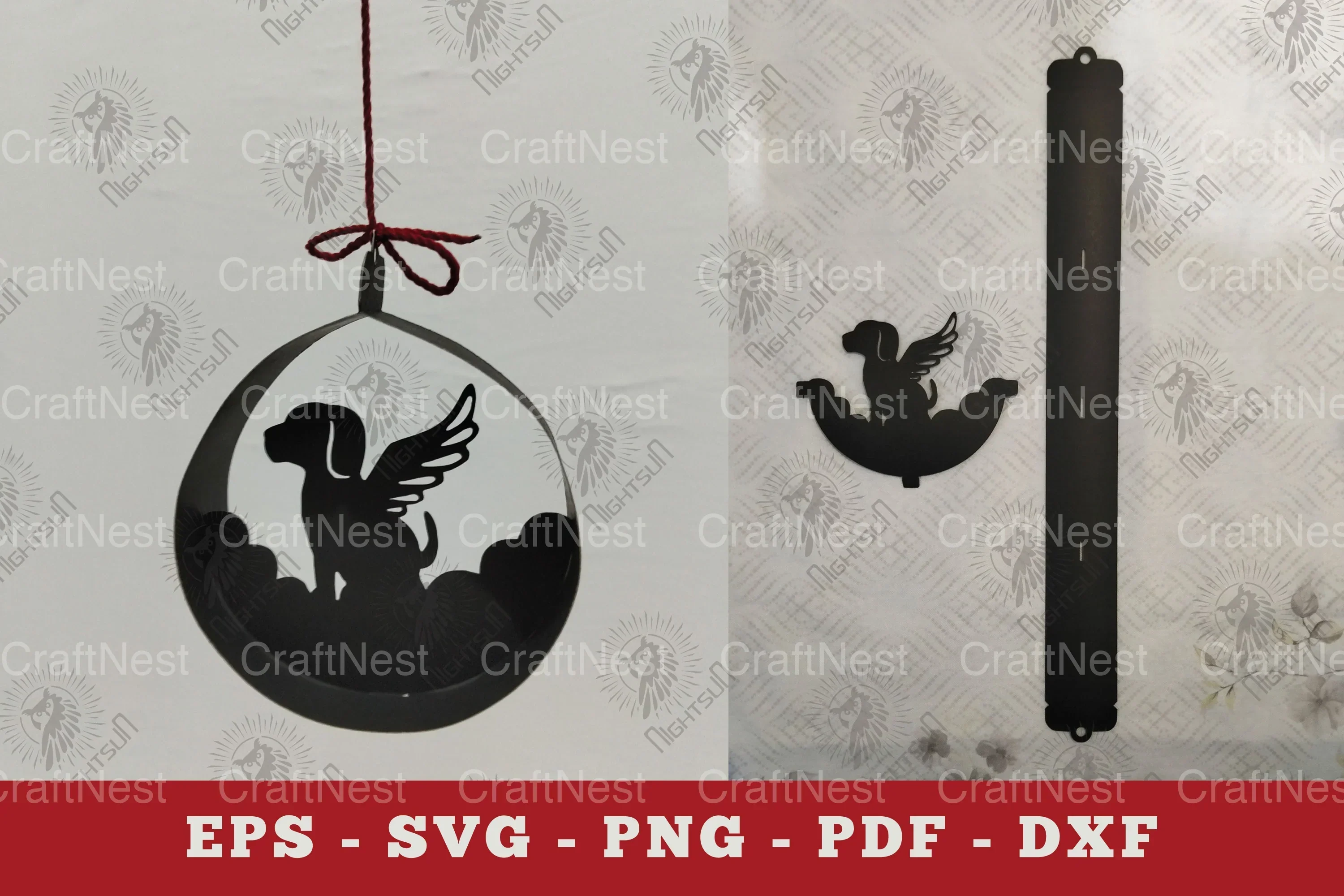 Dog Memorial Papercut Ornament Clipart Bundle