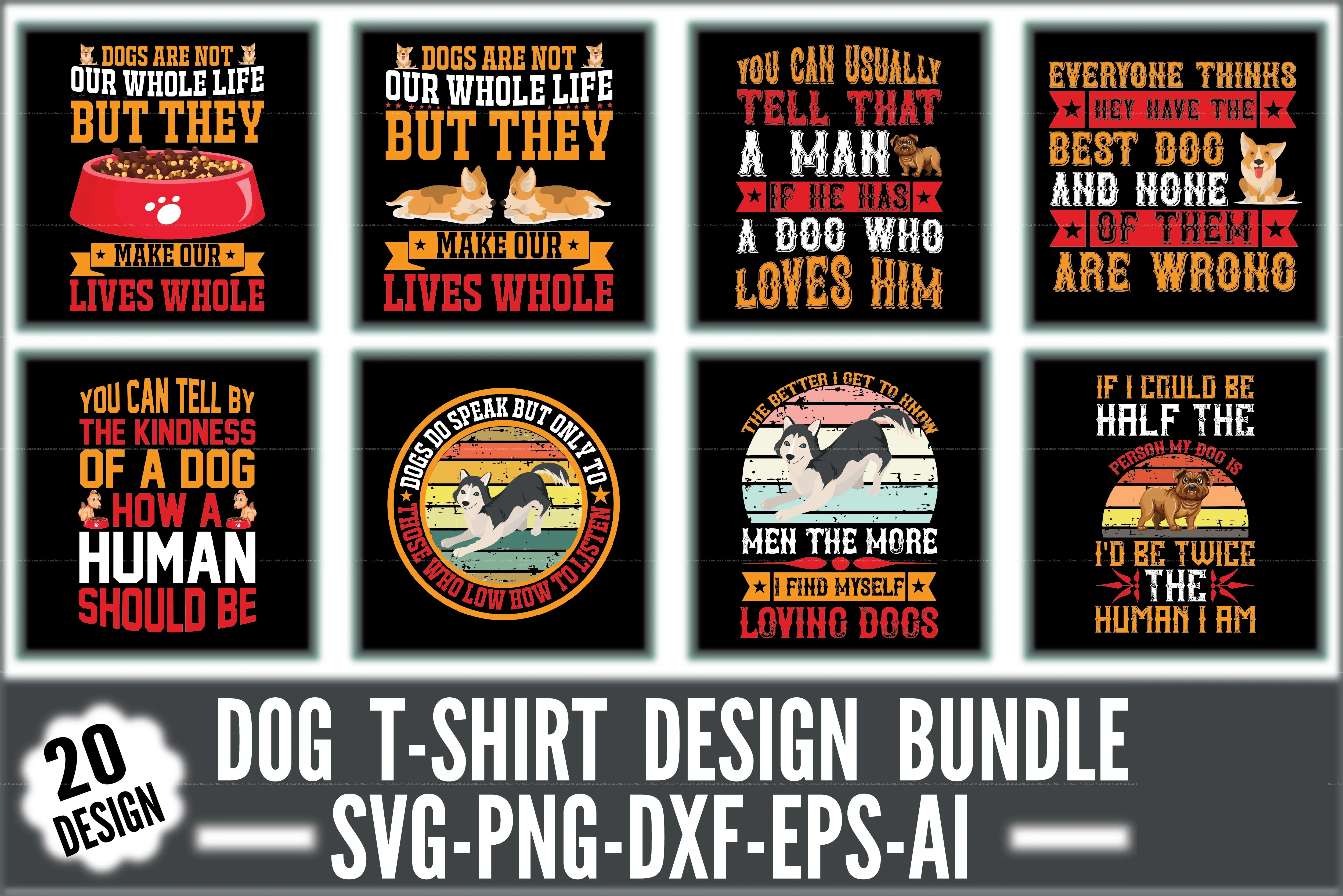Dog T-Shirt Design SVG Bundle