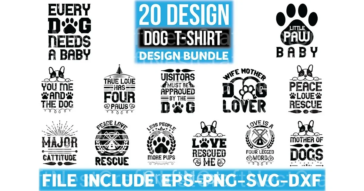 Dogs T Shirt Design 20 Bundle