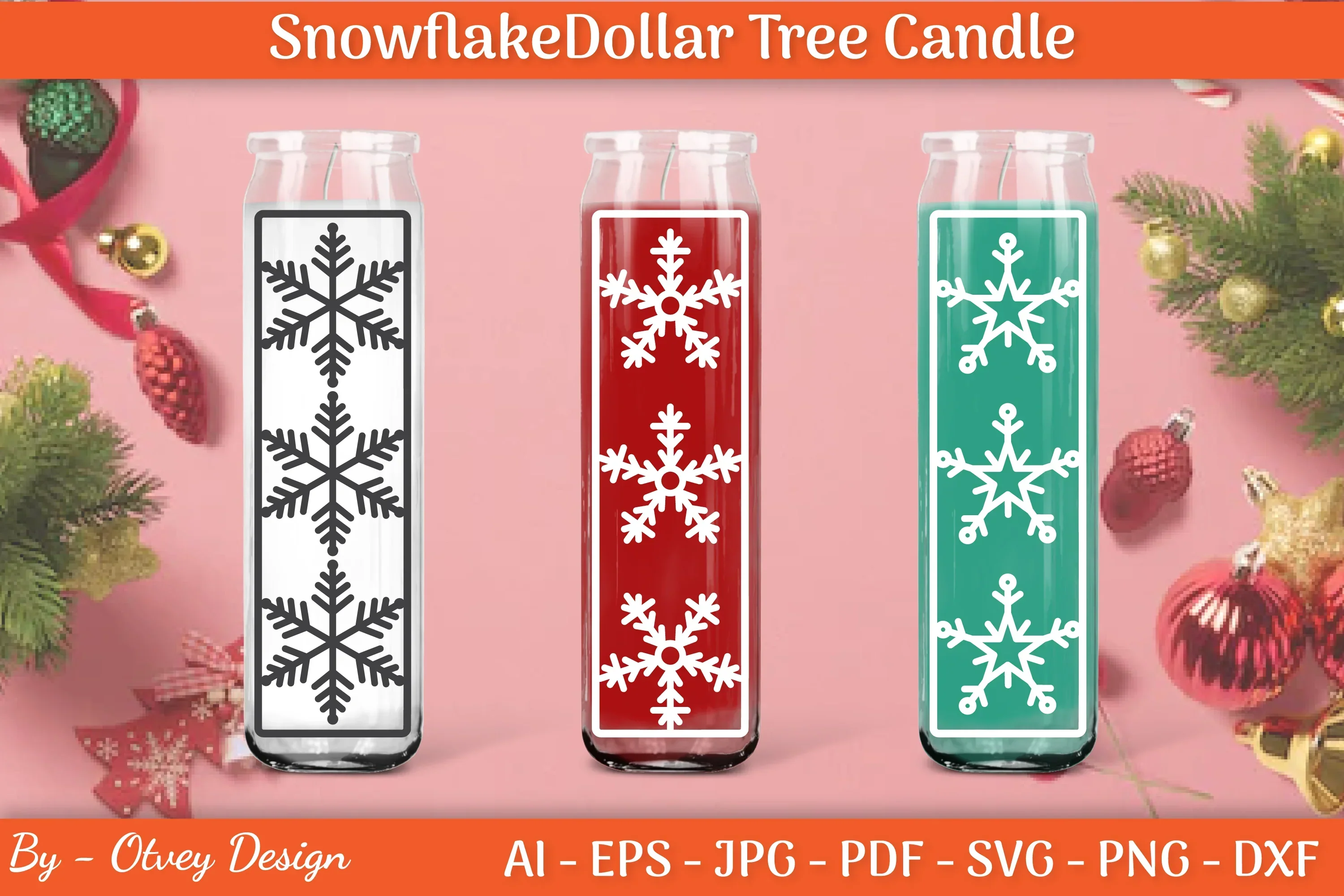Dollar Candle Tree Snowflake SVG Bundle