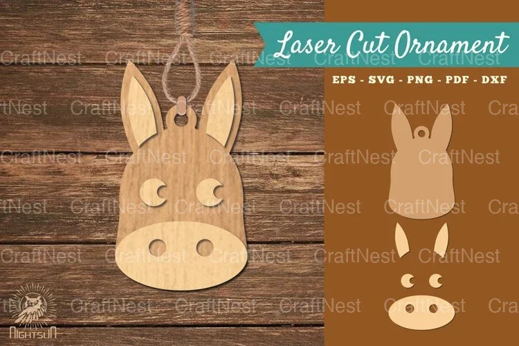 Donkey Laser Cut Ornament Clipart Bundle