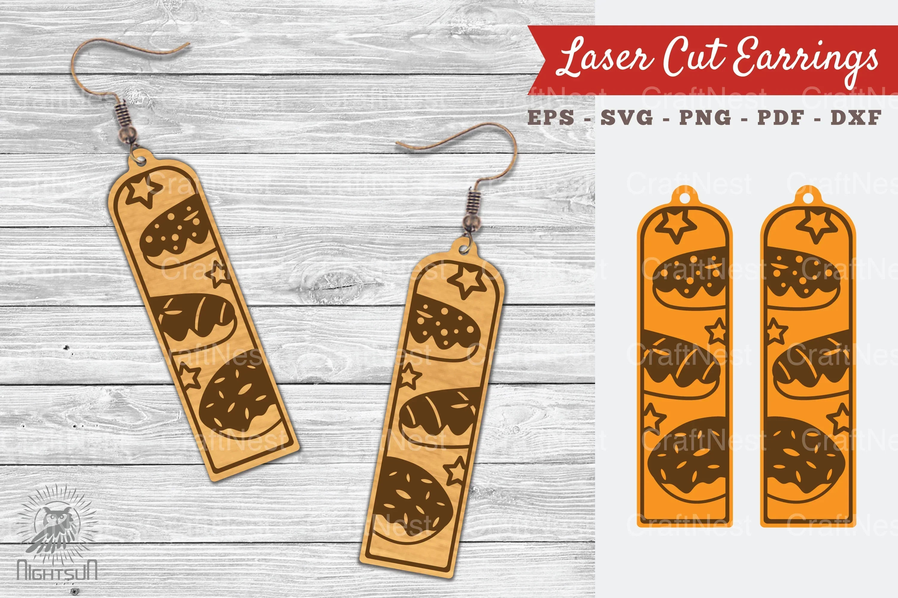 Donut Laser Cut Earrings SVG Bundle