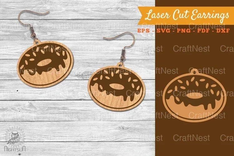 Donut Laser Cut Earrings SVG Bundle
