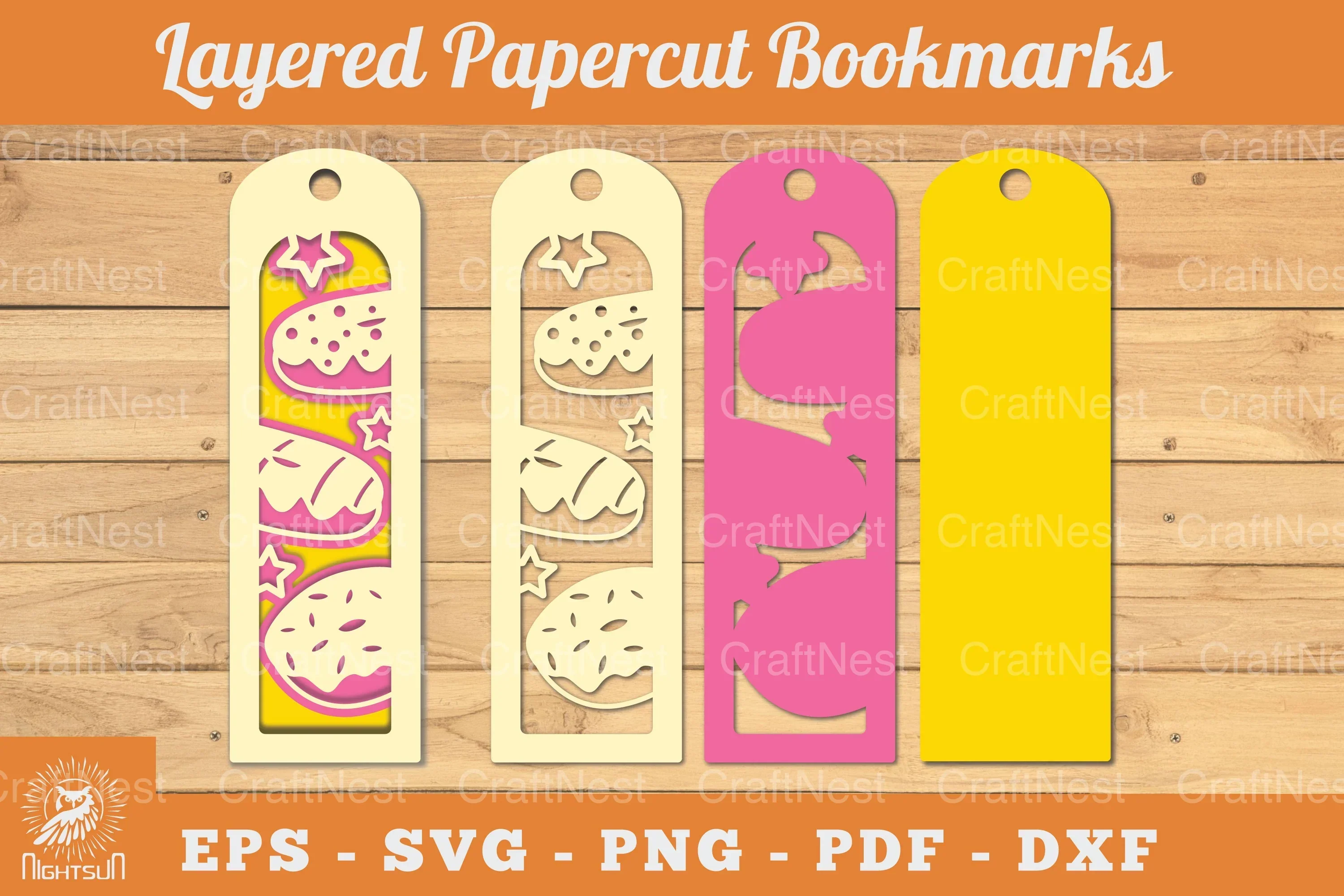 Donut Papercut Bookmark SVG Bundle