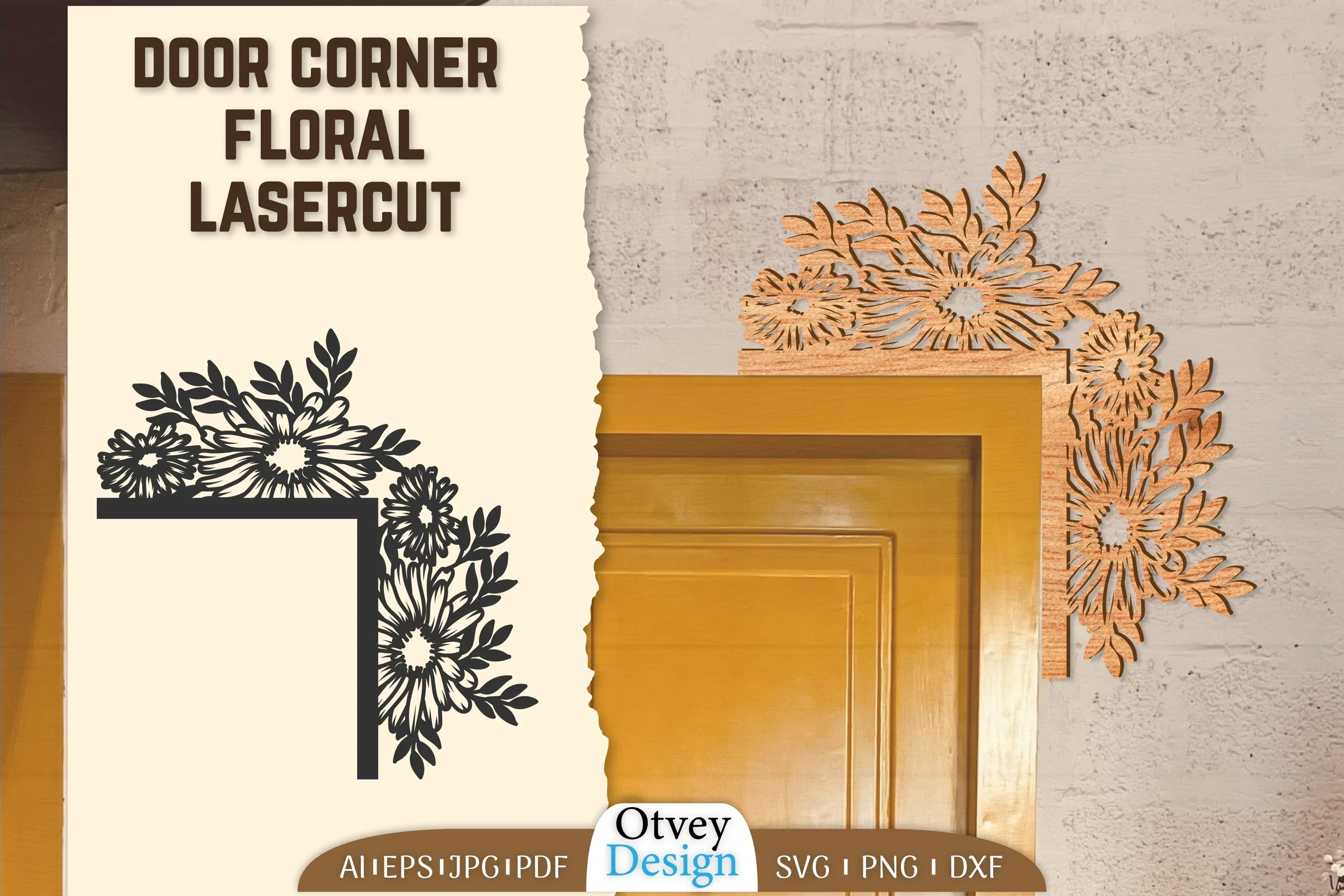 Door Corner Floral Lasercut SVG Bundle