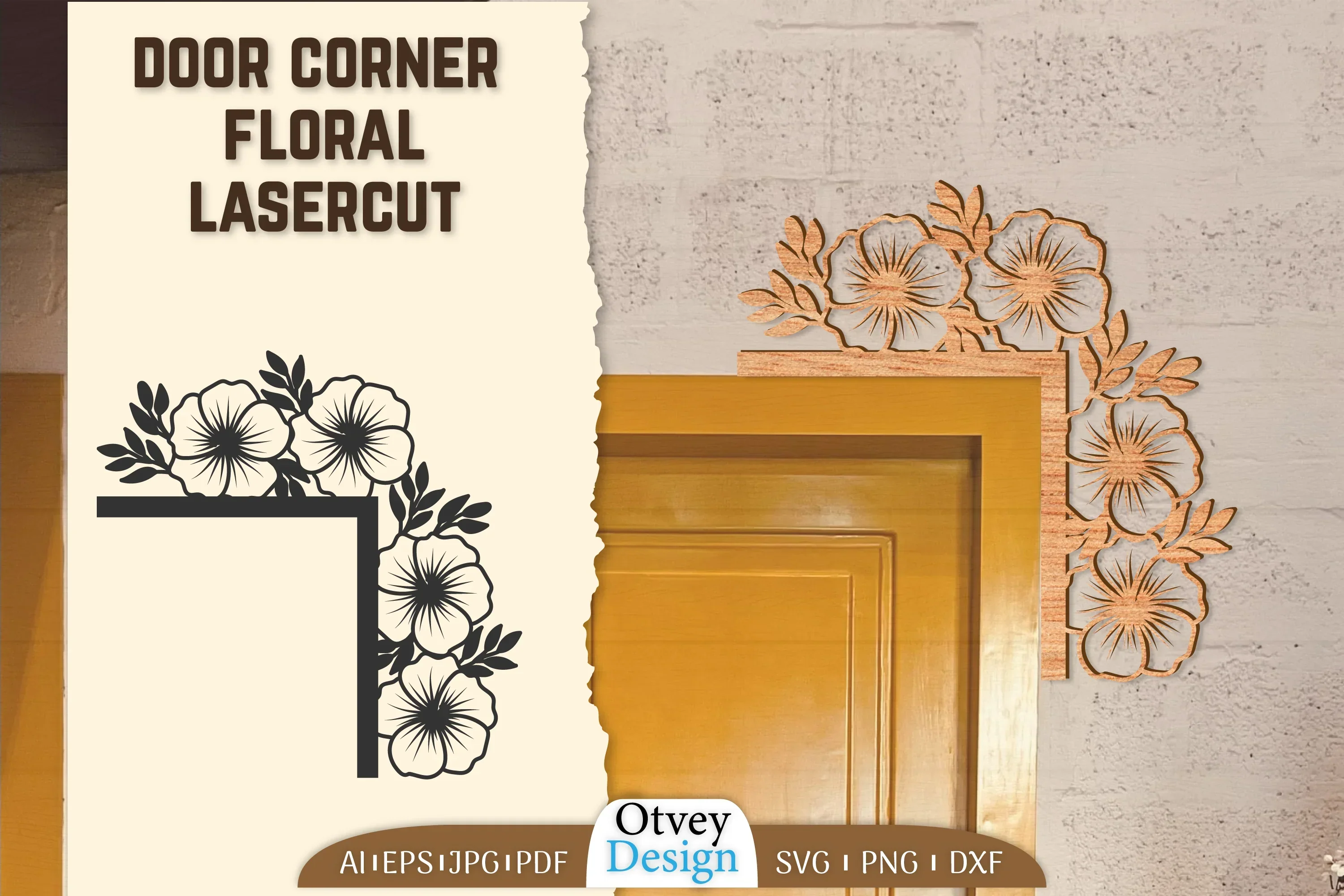 Door Corner Floral Lasercut SVG Bundle