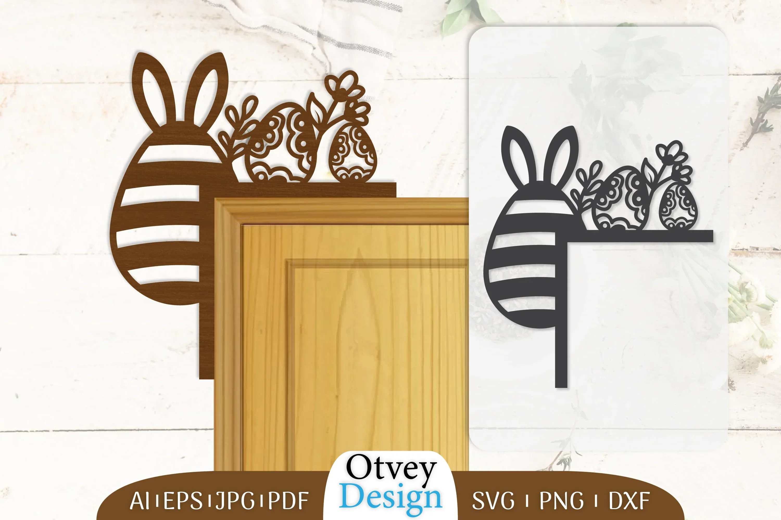 Door Corner Happy Easter Egg Lasercut SVG Bundle