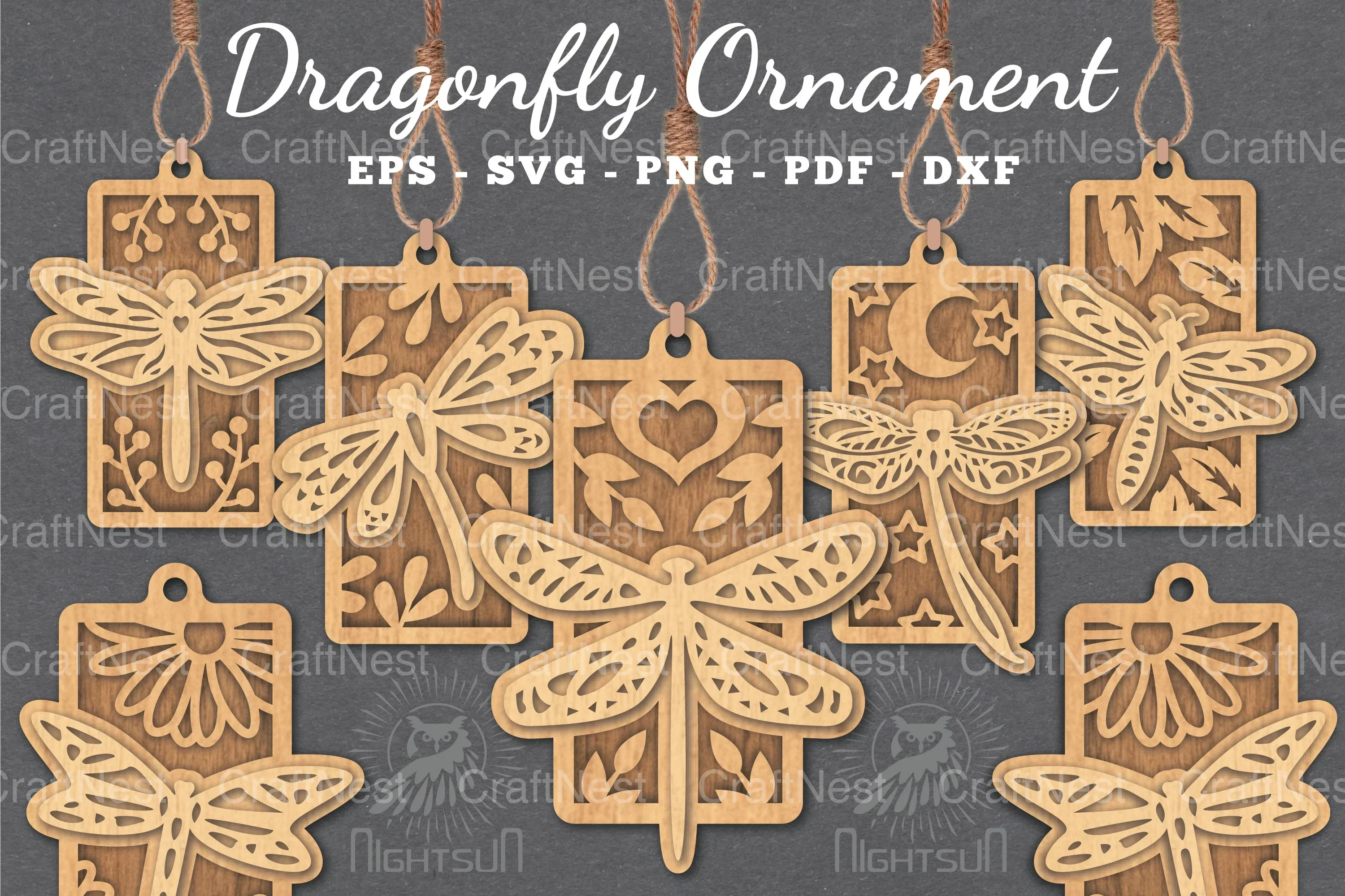 Dragonfly Laser Cut Ornament Bundle
