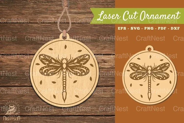 Dragonfly Laser Cut Ornament Clipart Bundle