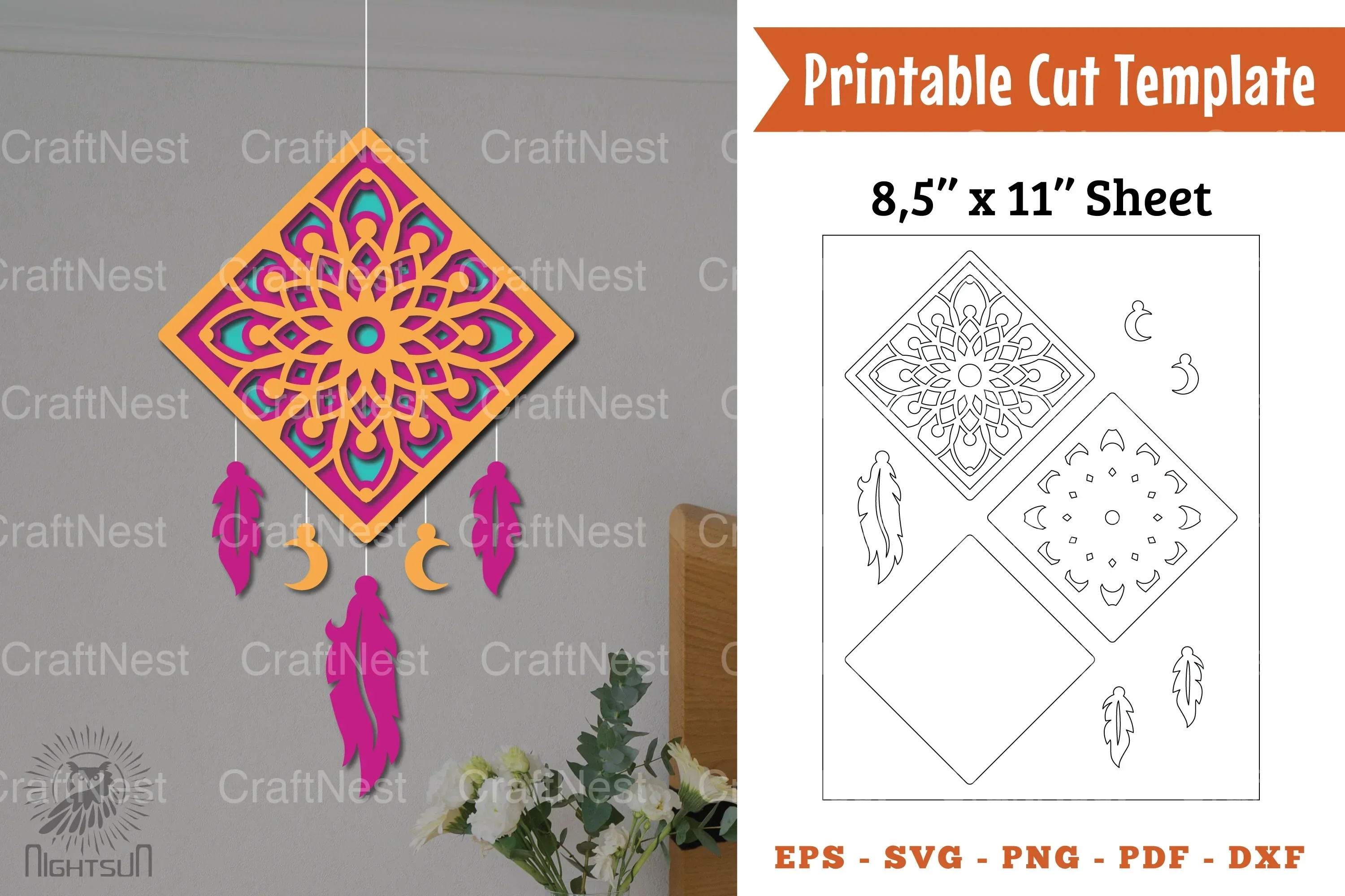 Dream Catcher Papercut Clipart Bundle