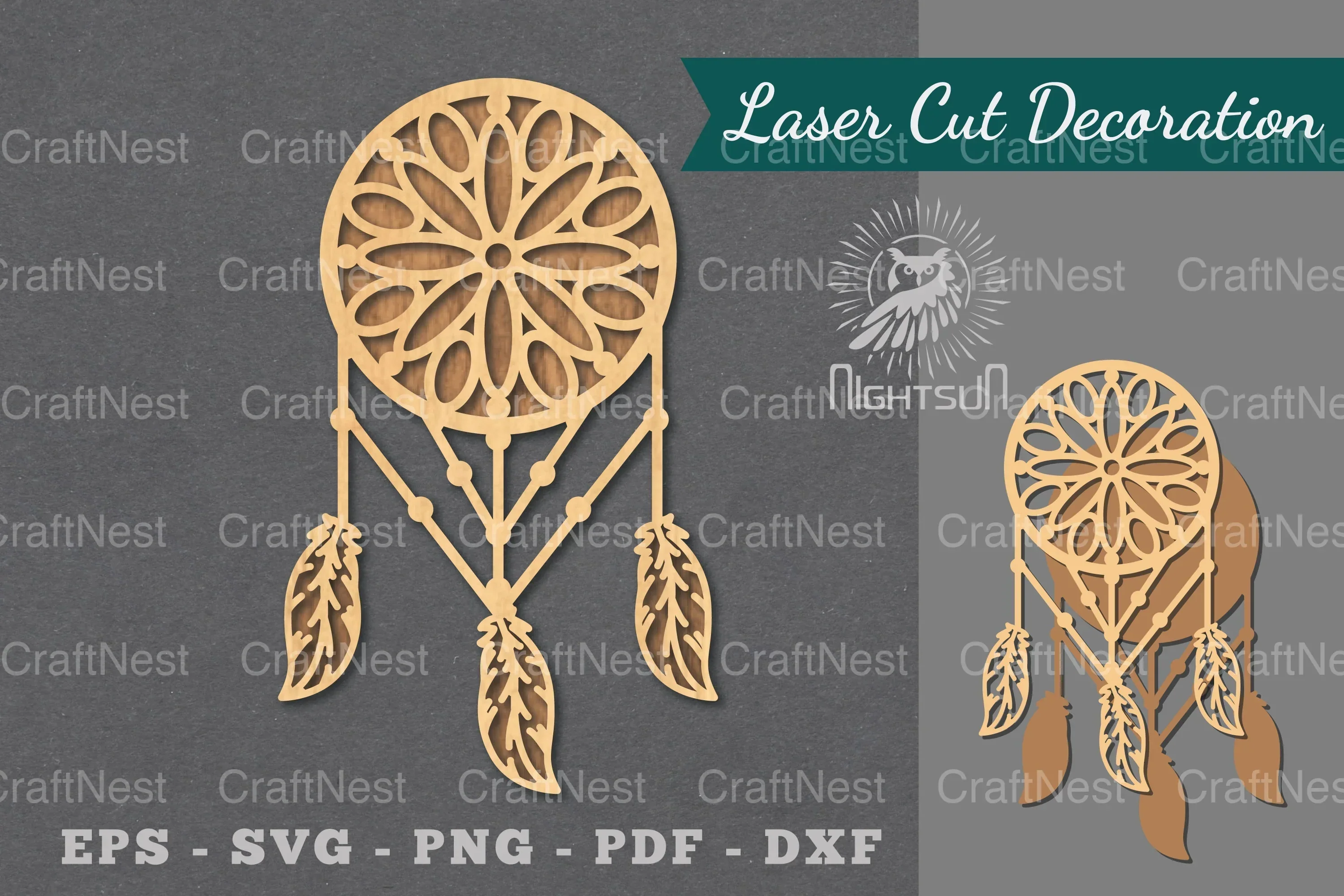 Dreamcatcher Laser Cut Decoration Clipart Bundle