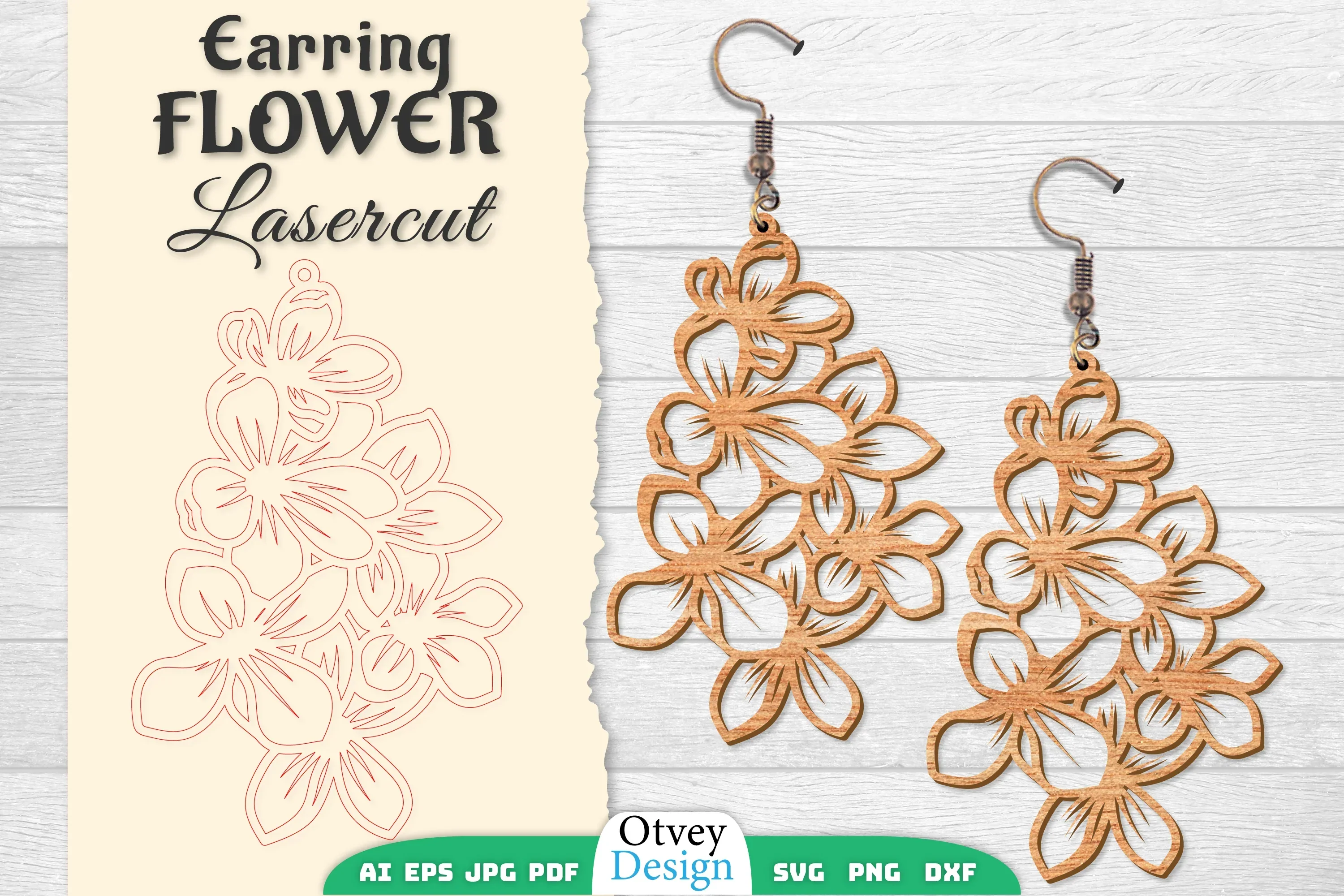 Earring Flower Lasercut SVG Bundle