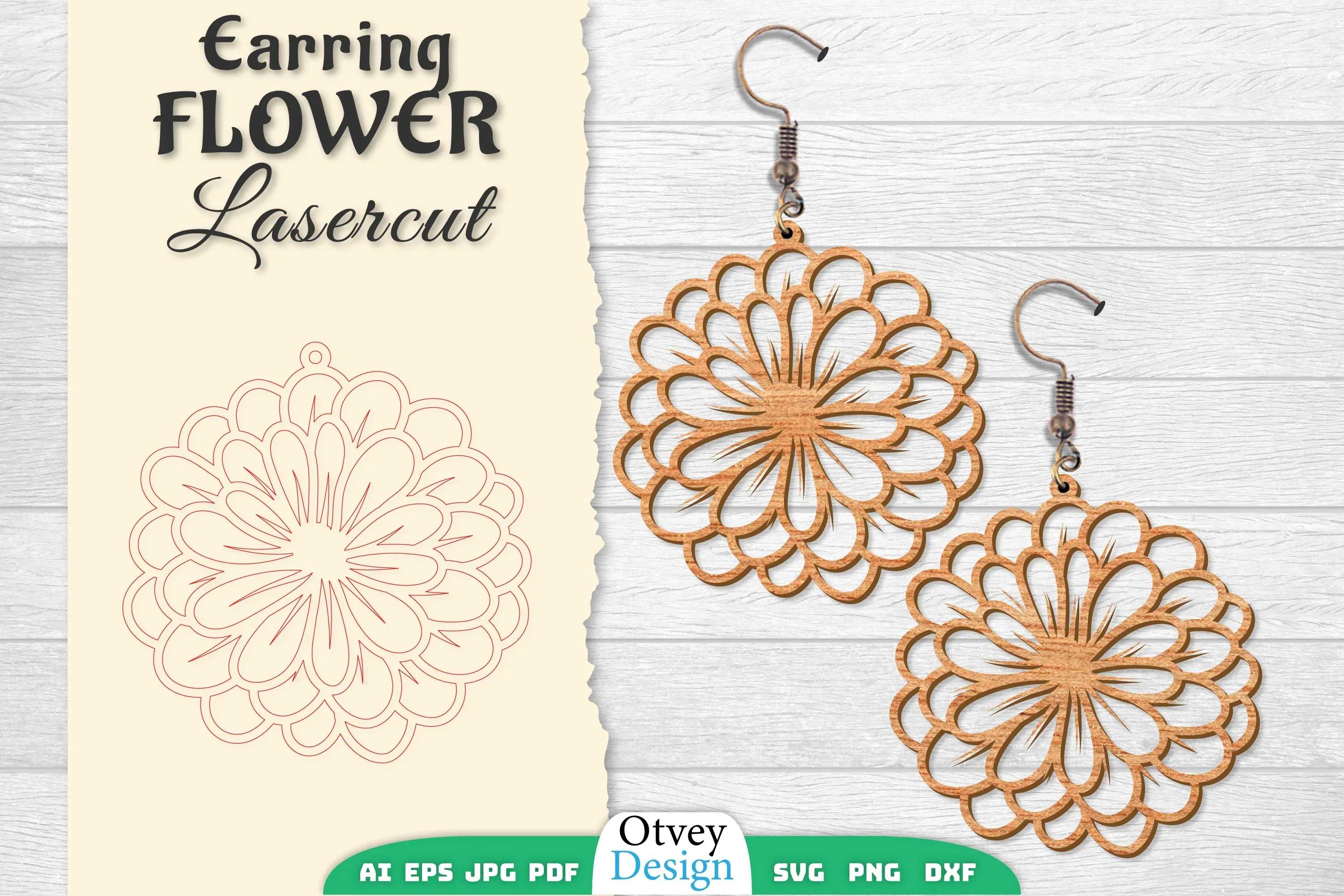 Earring Flower Lasercut SVG Bundle