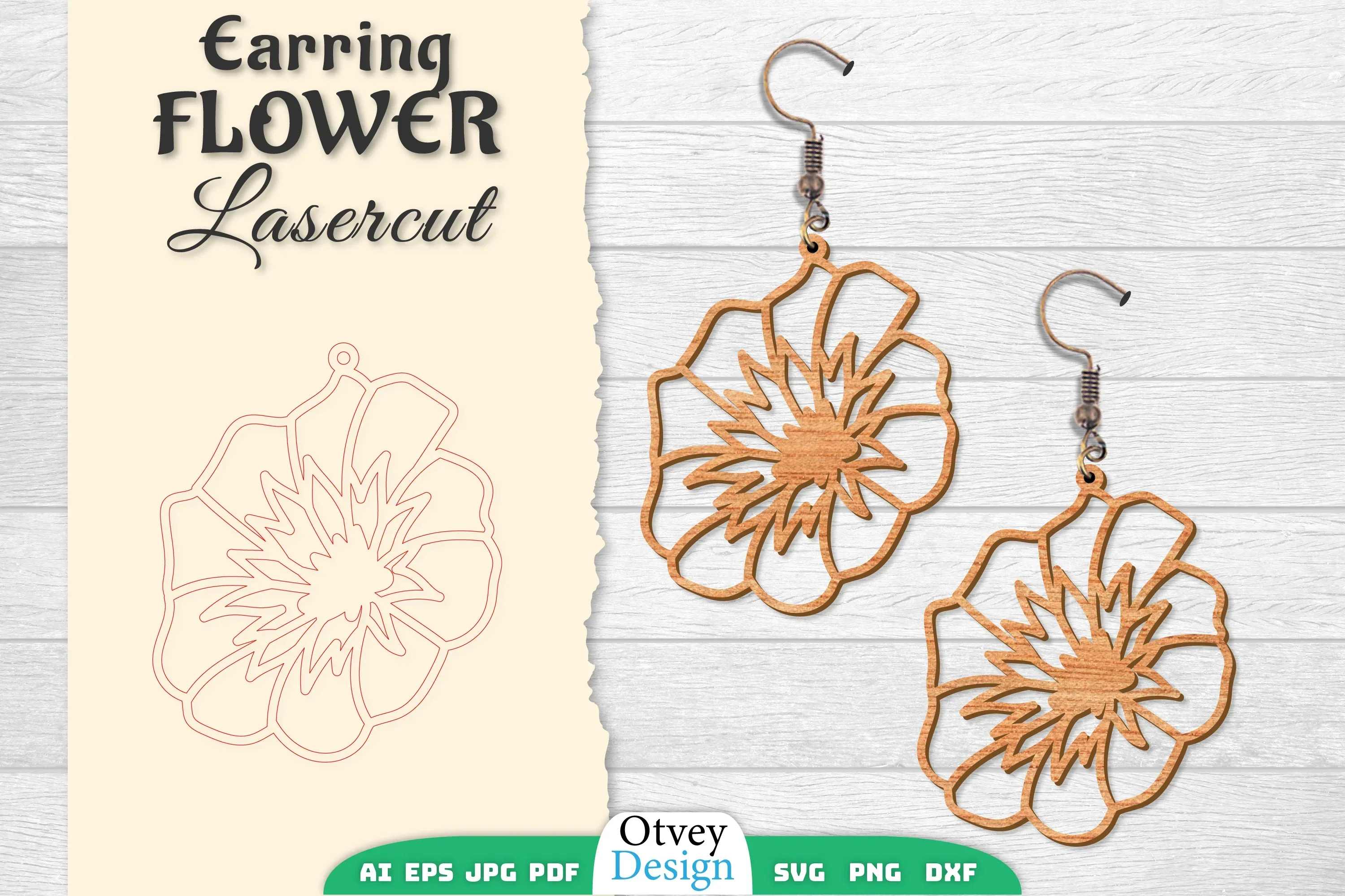 Earring Flower Lasercut SVG Bundle