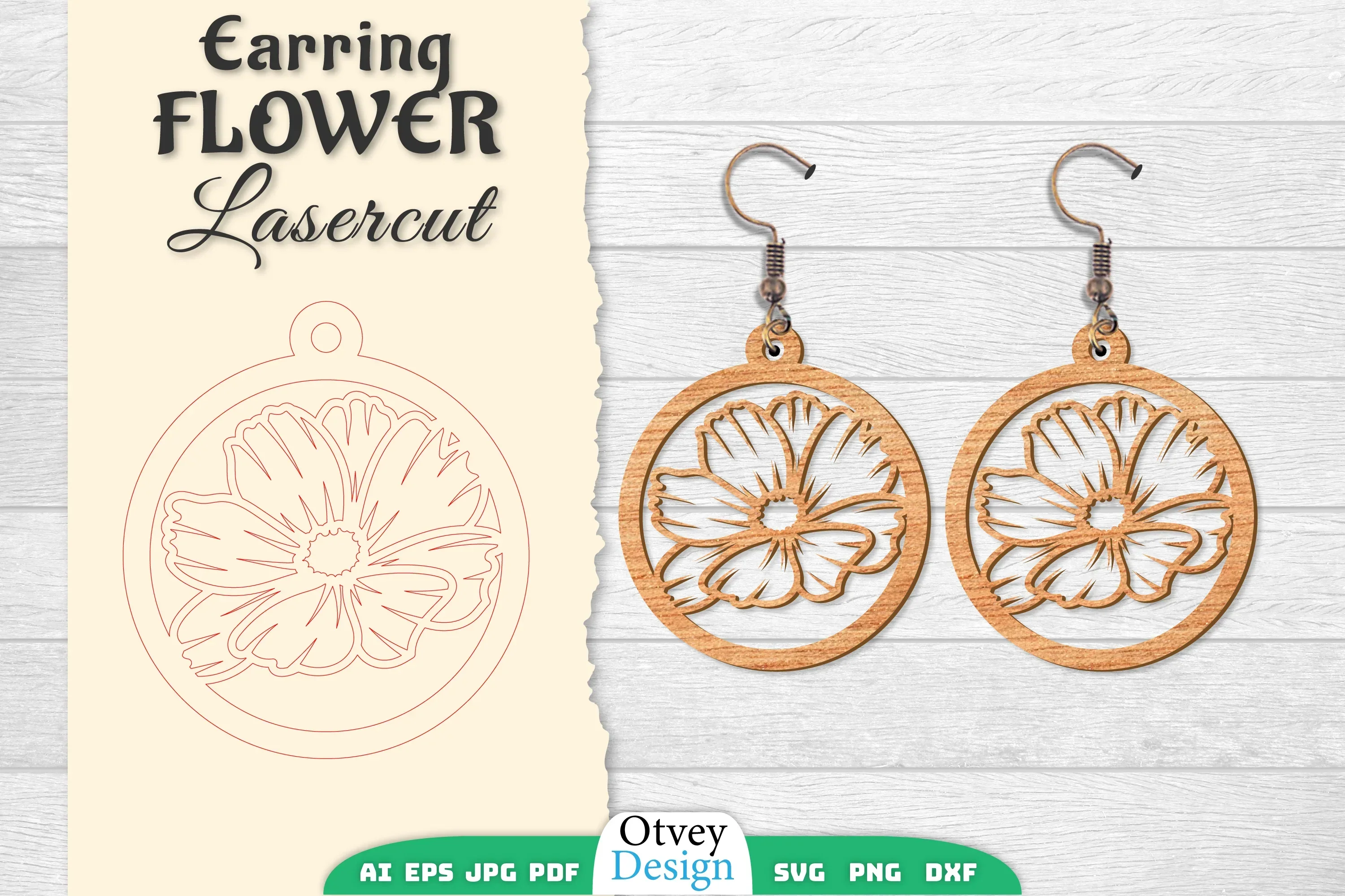Earring Flower Lasercut SVG Bundle