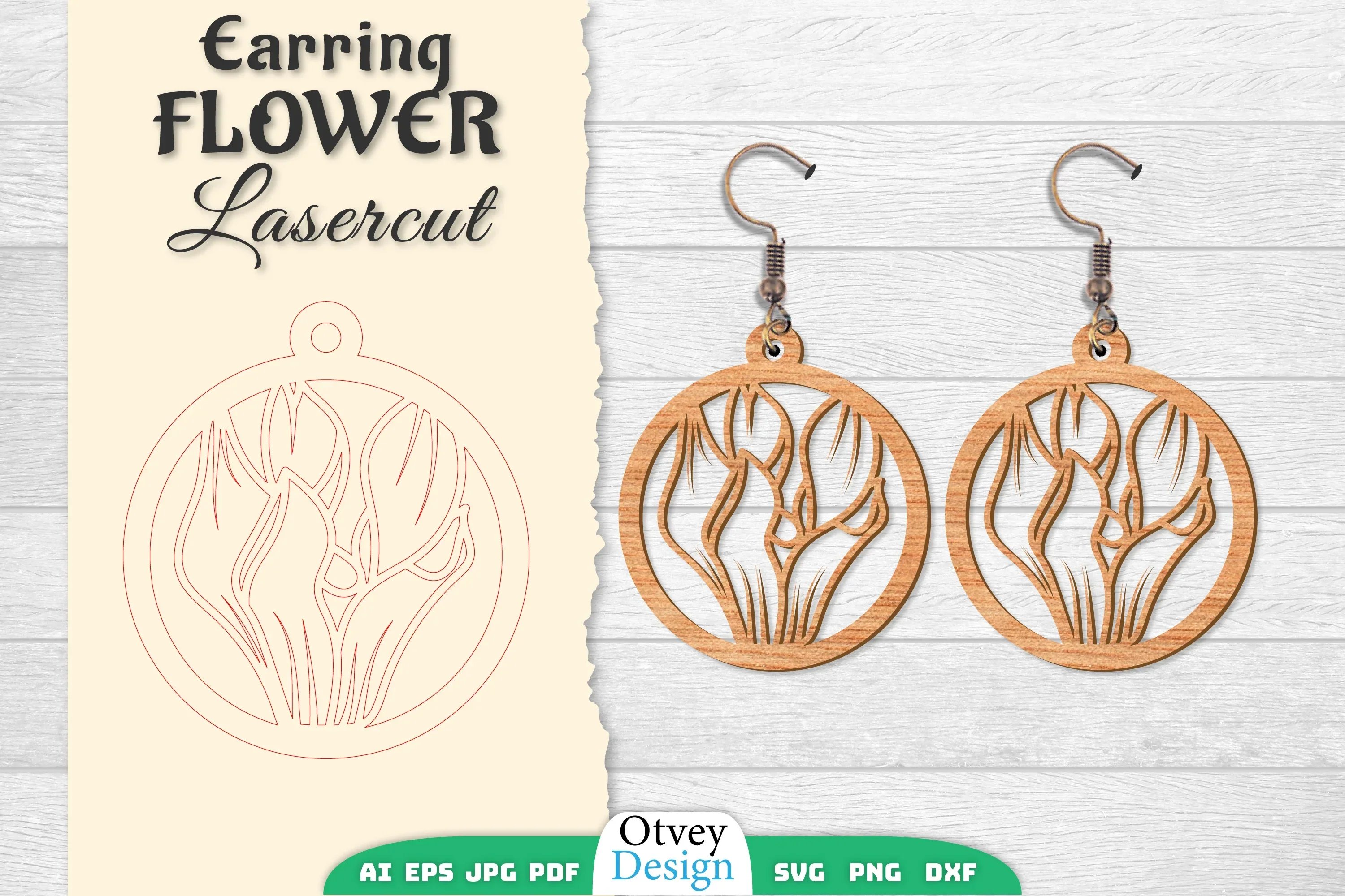 Earring Flower Lasercut SVG Bundle