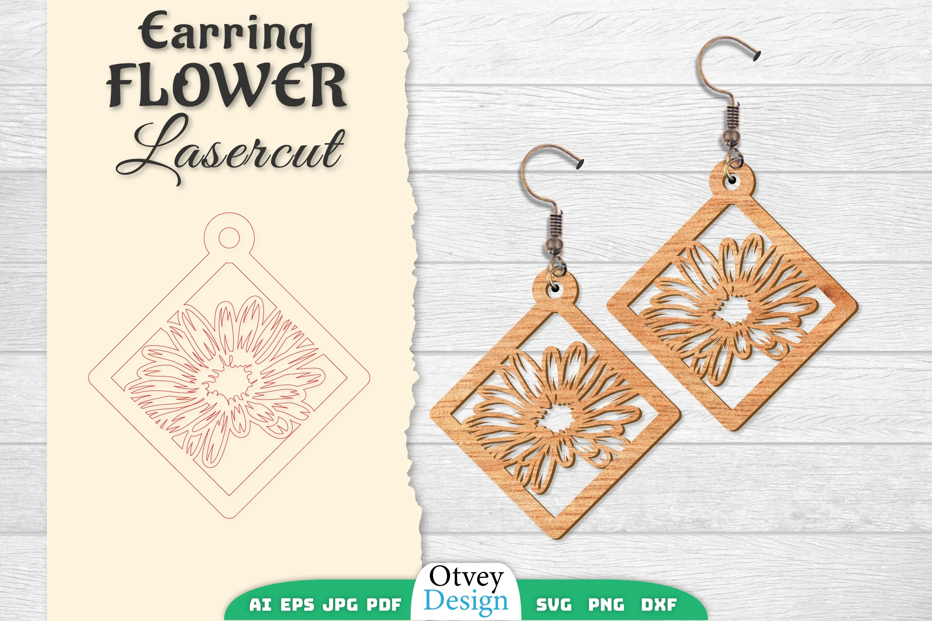 Earring Flower Lasercut SVG Bundle